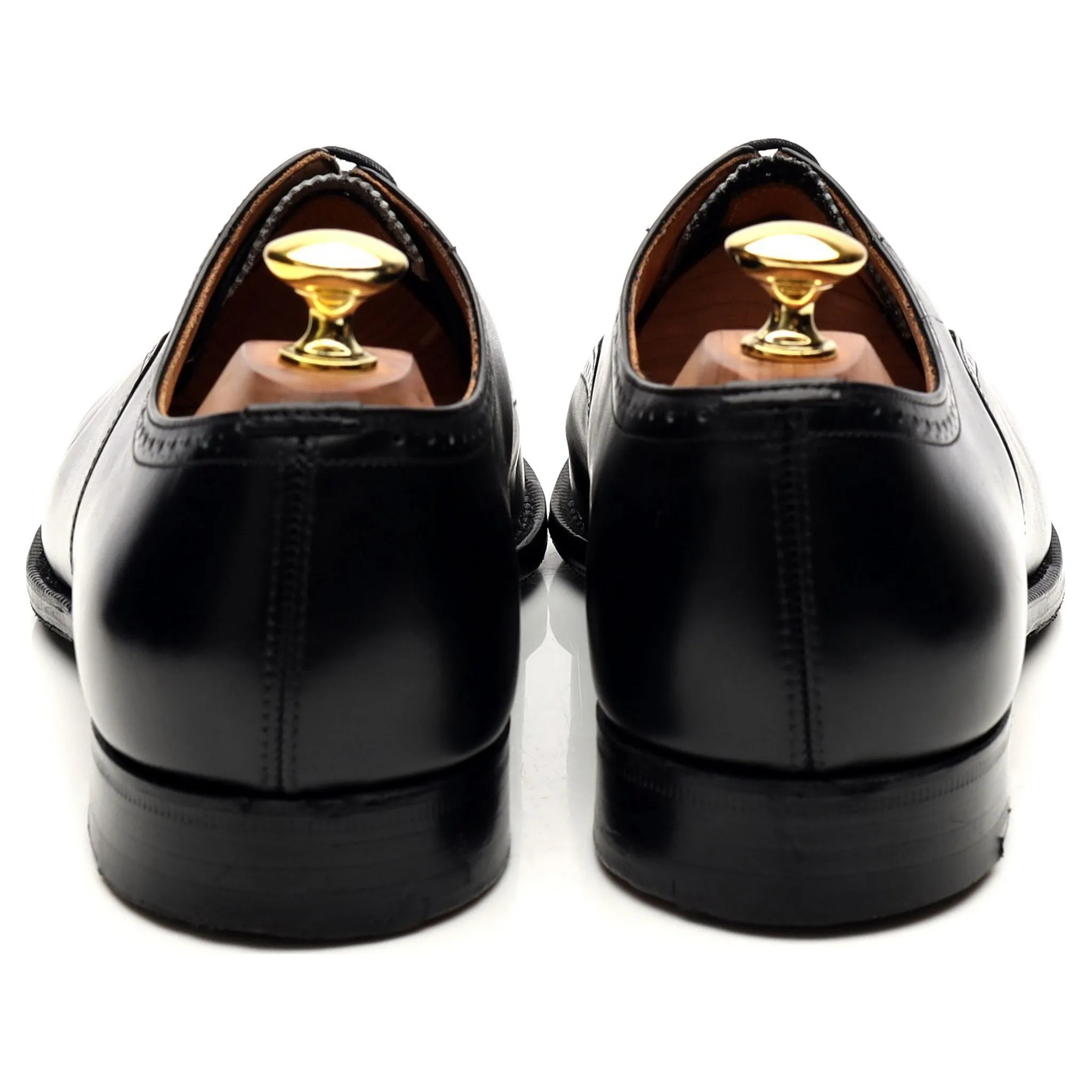 'Legate' Black Leather Oxford Semi Brogues UK 8.5 G