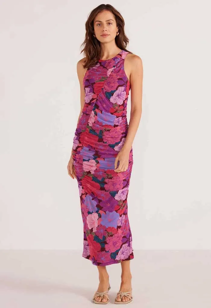 Lexie Mesh Midi Dress-Floral Blooms