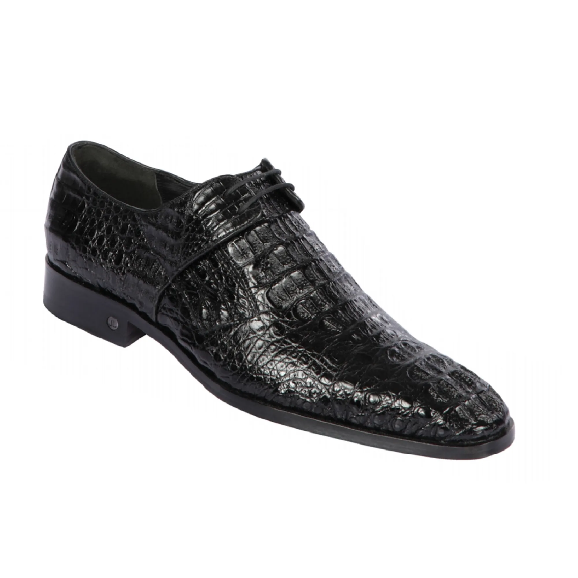 Lombardy Mens # ZlM020205 Drees Shoes | Style M-02| Caiman Hornback Boots | Color Black