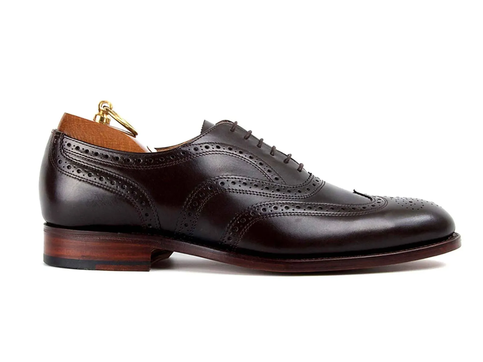 LONDON Mens Dark Brown Ebony Brogue Shoes