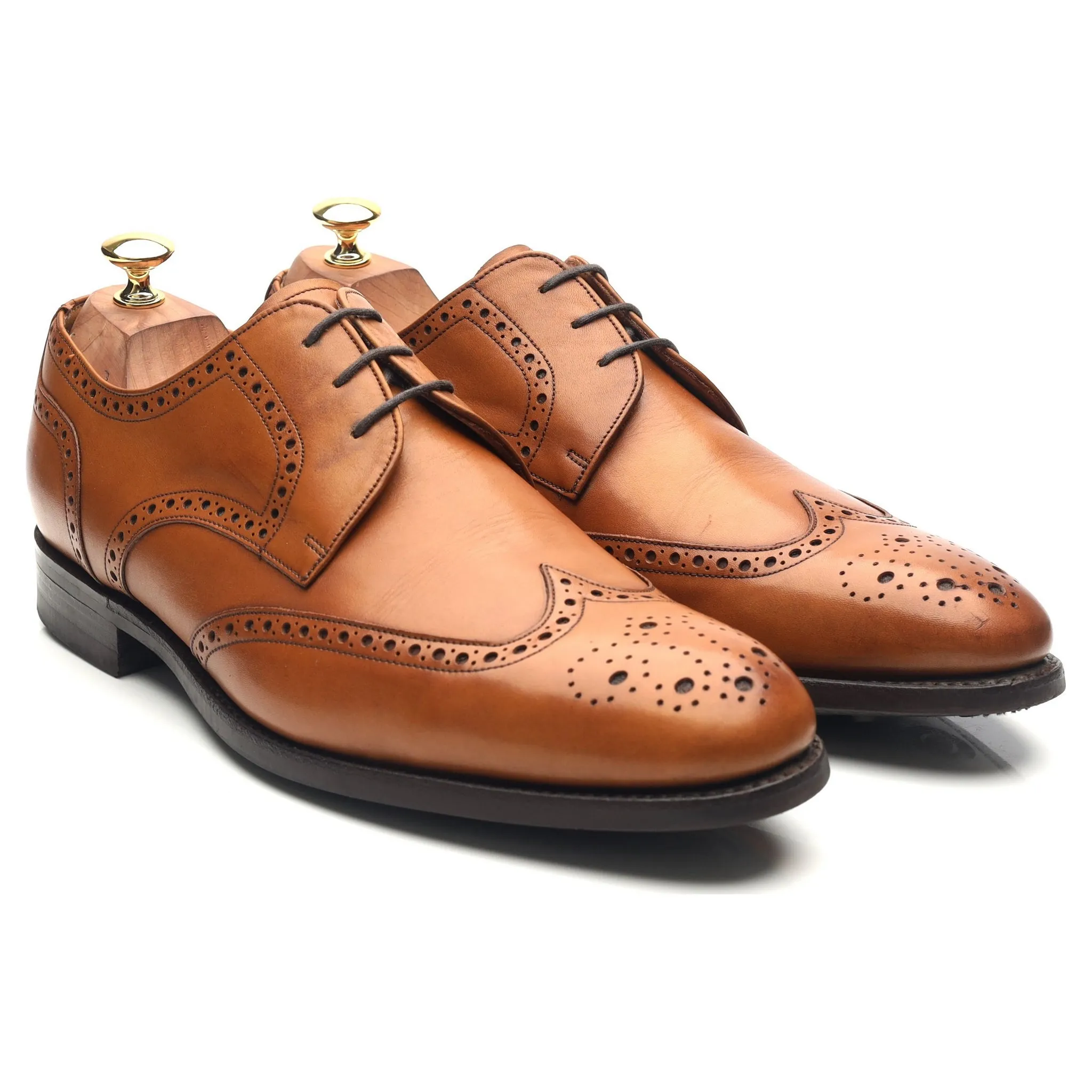 'Longworth ' Tan Brown Leather Derby Brogues UK 10 G