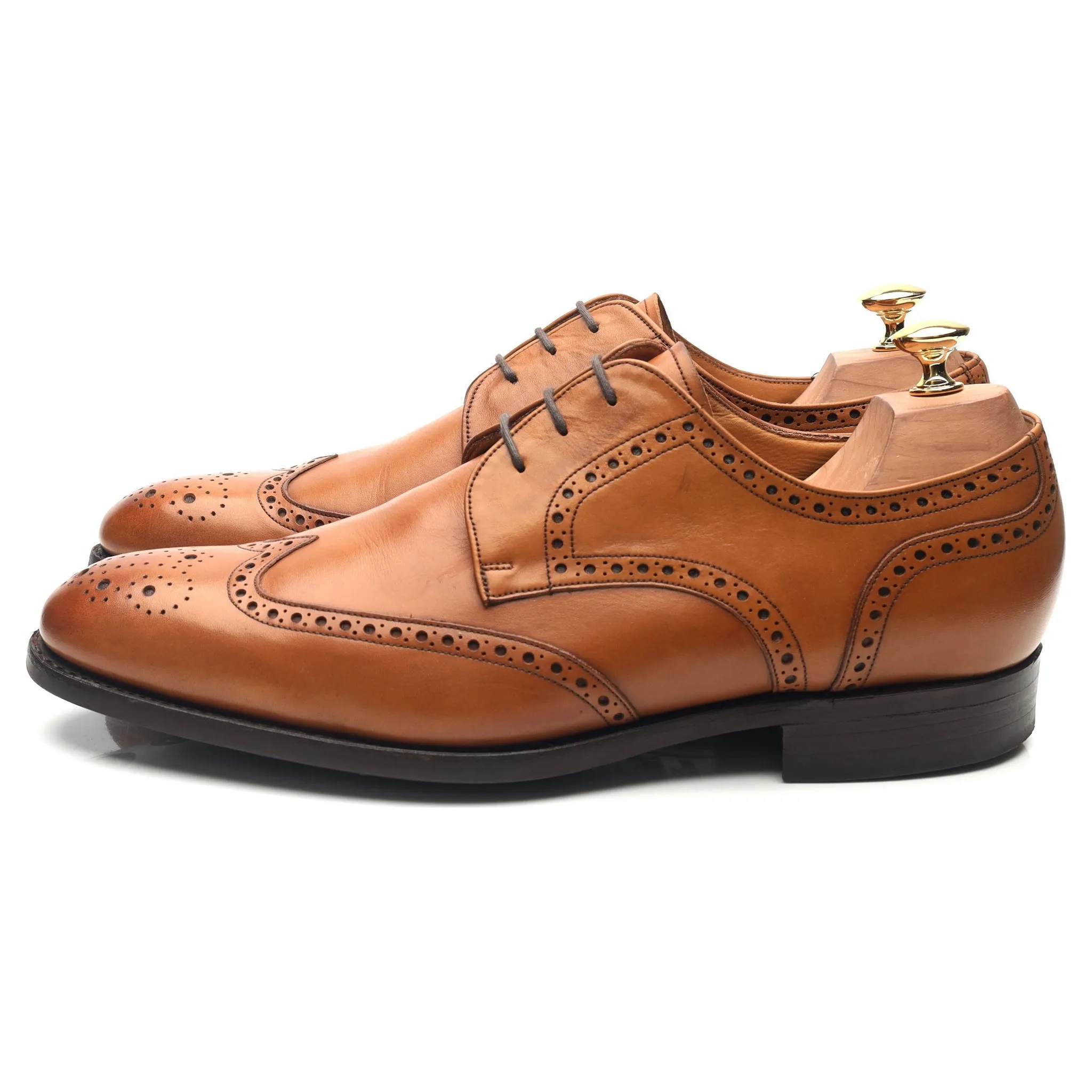 'Longworth ' Tan Brown Leather Derby Brogues UK 10 G