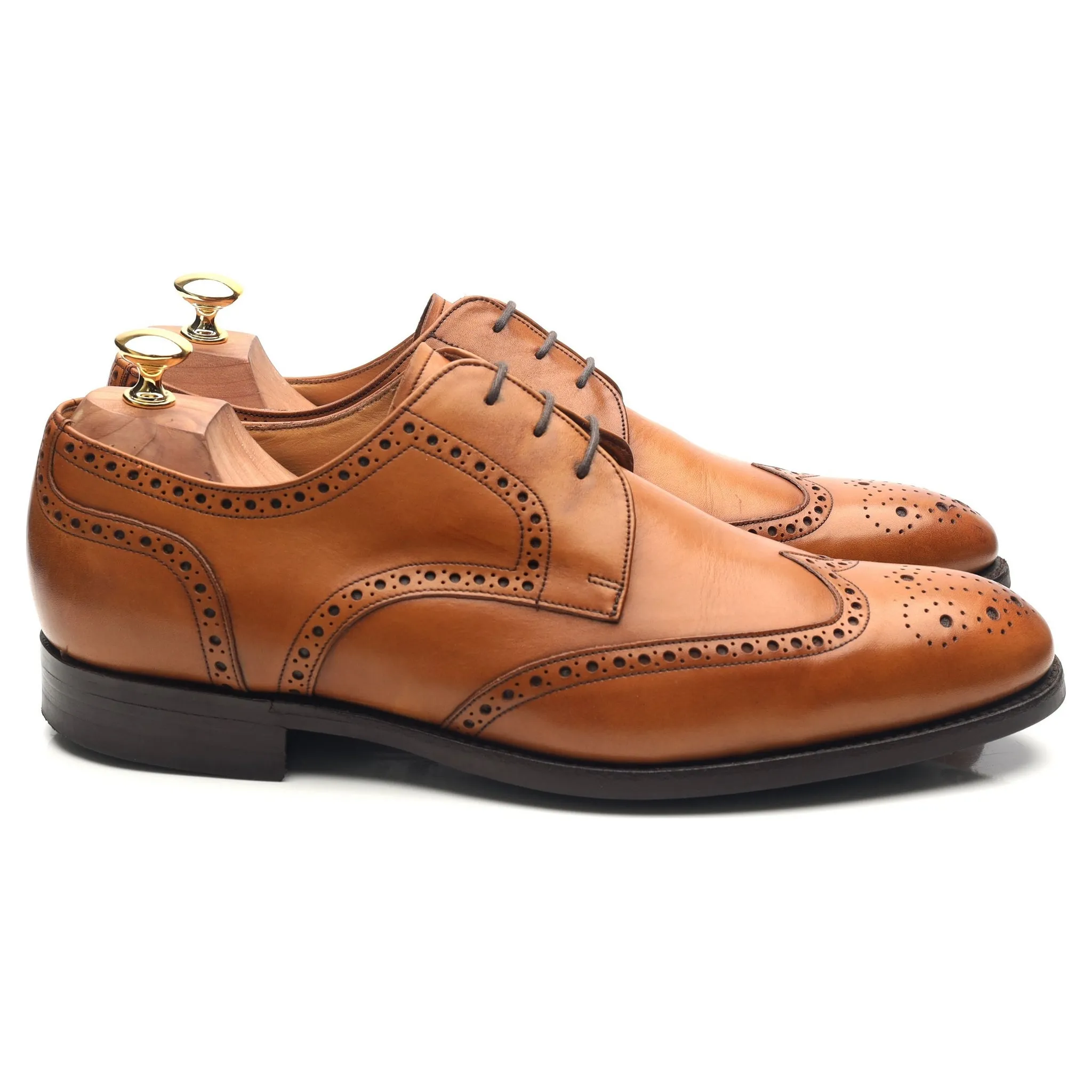 'Longworth ' Tan Brown Leather Derby Brogues UK 10 G