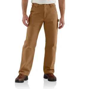 Loose Fit Washed Duck Flannel-Lined Utility Work Pant