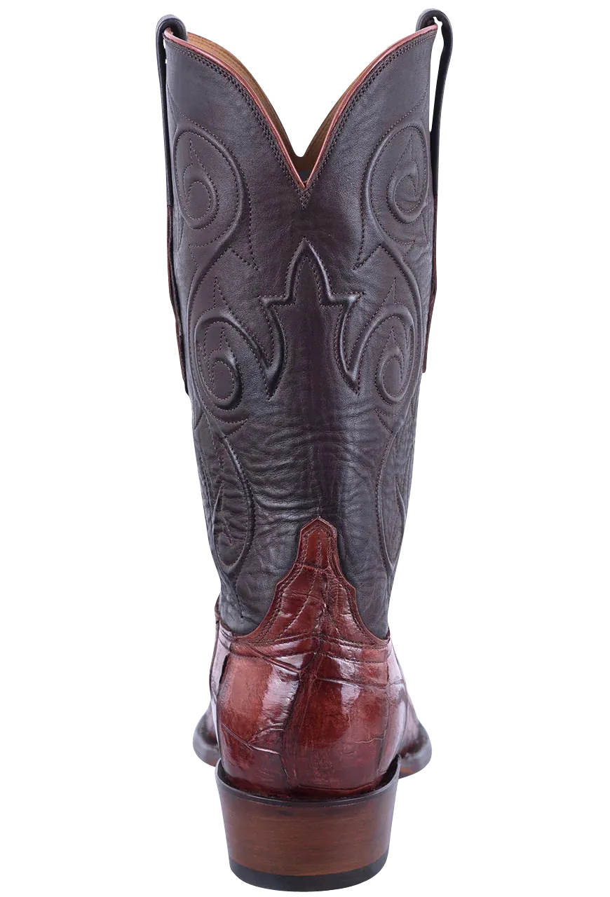 Lucchese Men's Giant Gator Cowboy Boots - Antique Italian Red