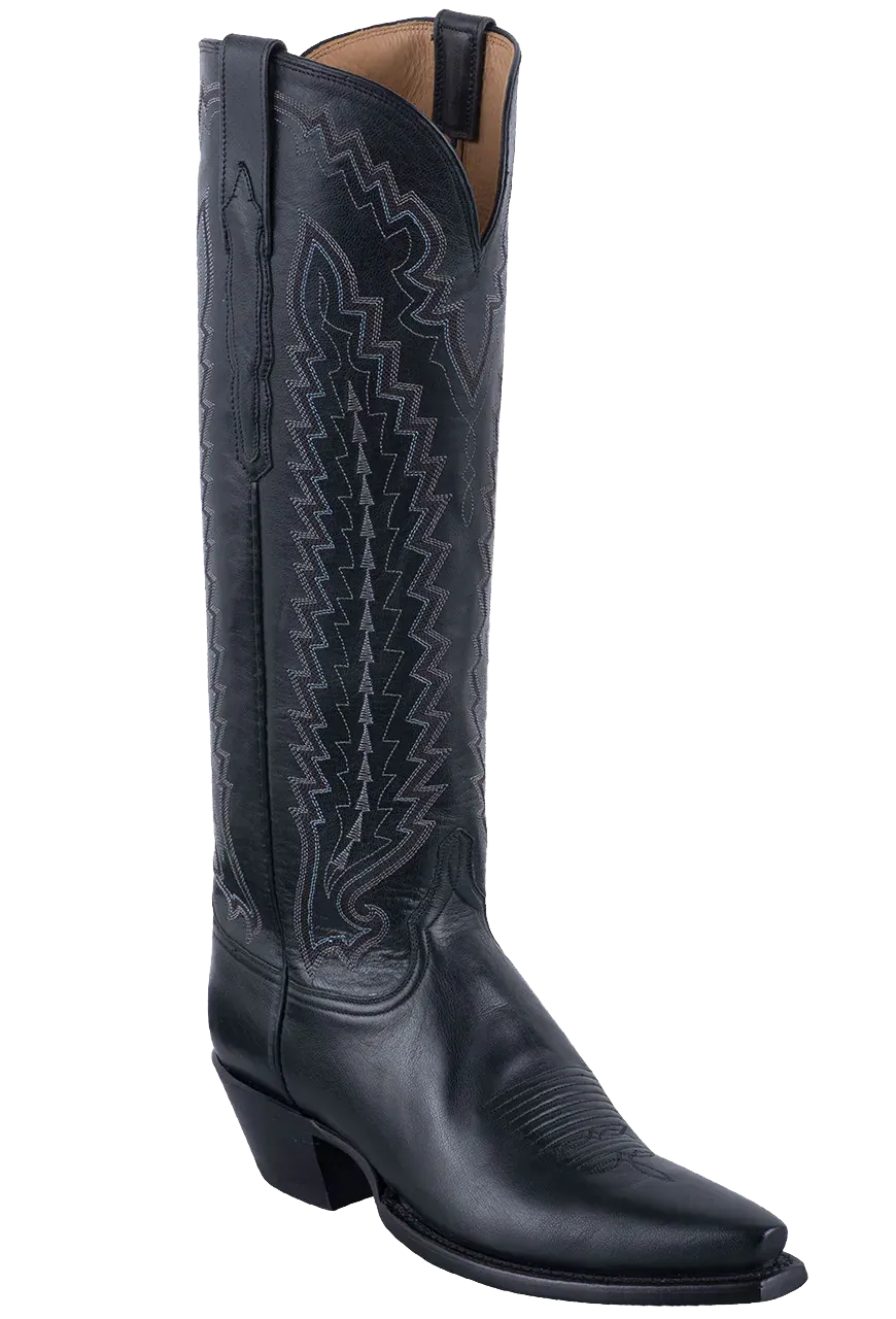 Lucchese Women's Goat Vero Cowgirl Boots - Black