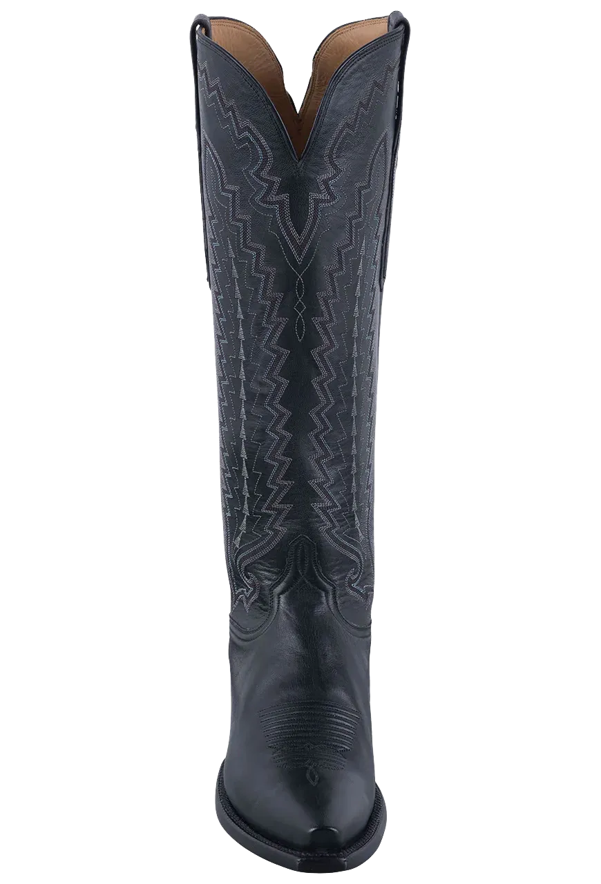 Lucchese Women's Goat Vero Cowgirl Boots - Black