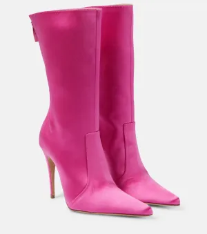 Magda Butrym satin stocking boots, pink