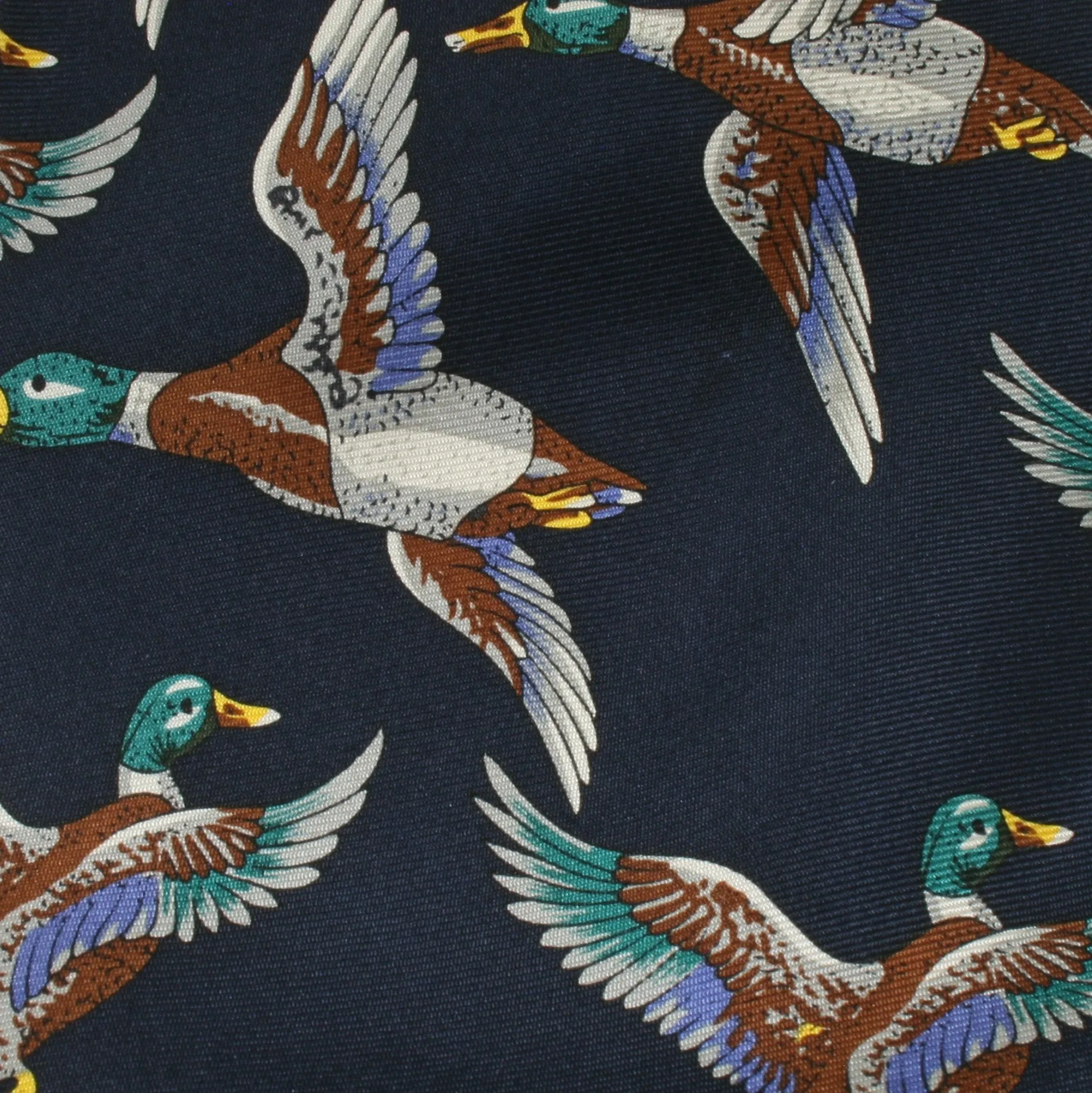 Mallard Duck Neck Tie 100% Silk Men’s Navy Blue Tie