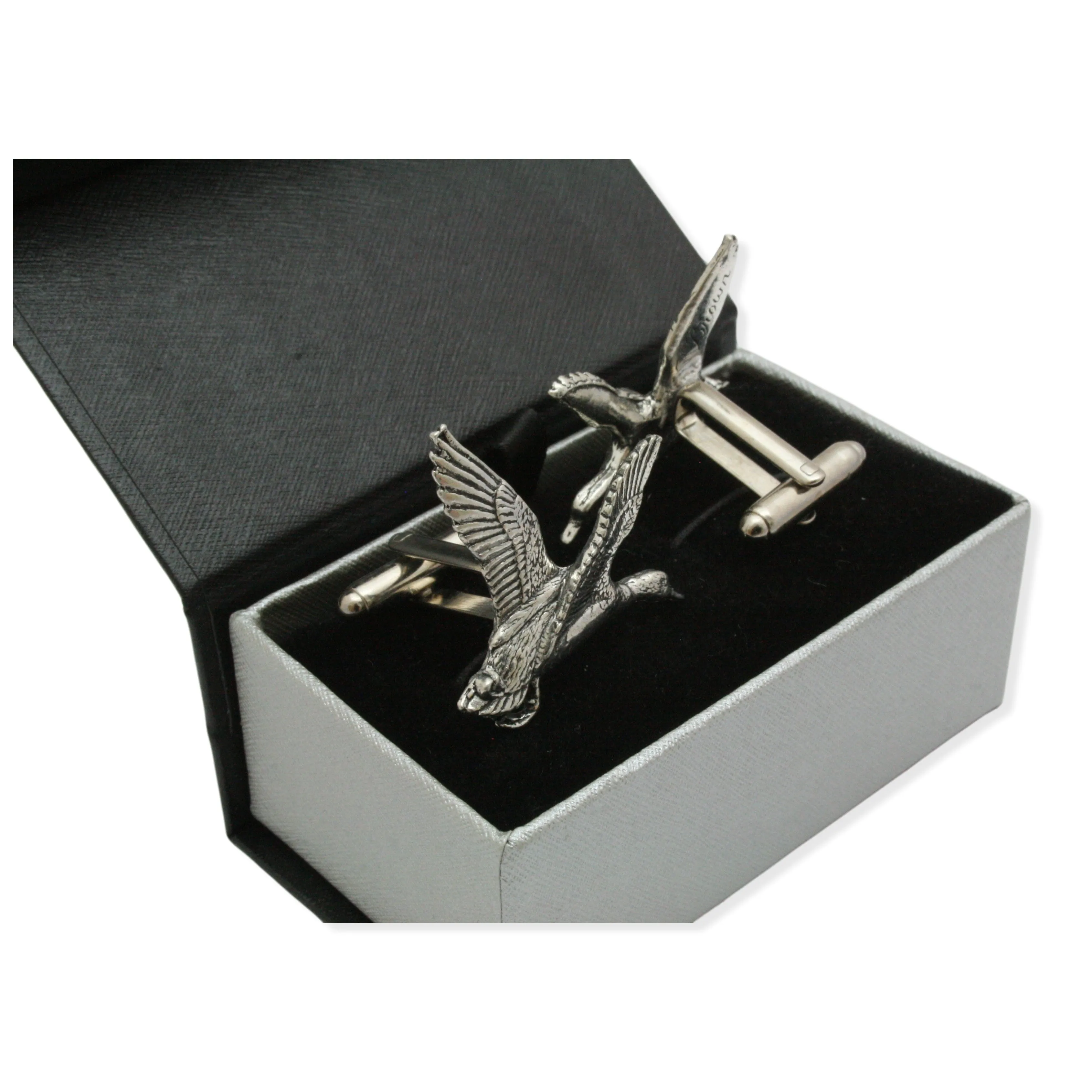 Mallard English Pewter Cufflinks Set In Presentation Box