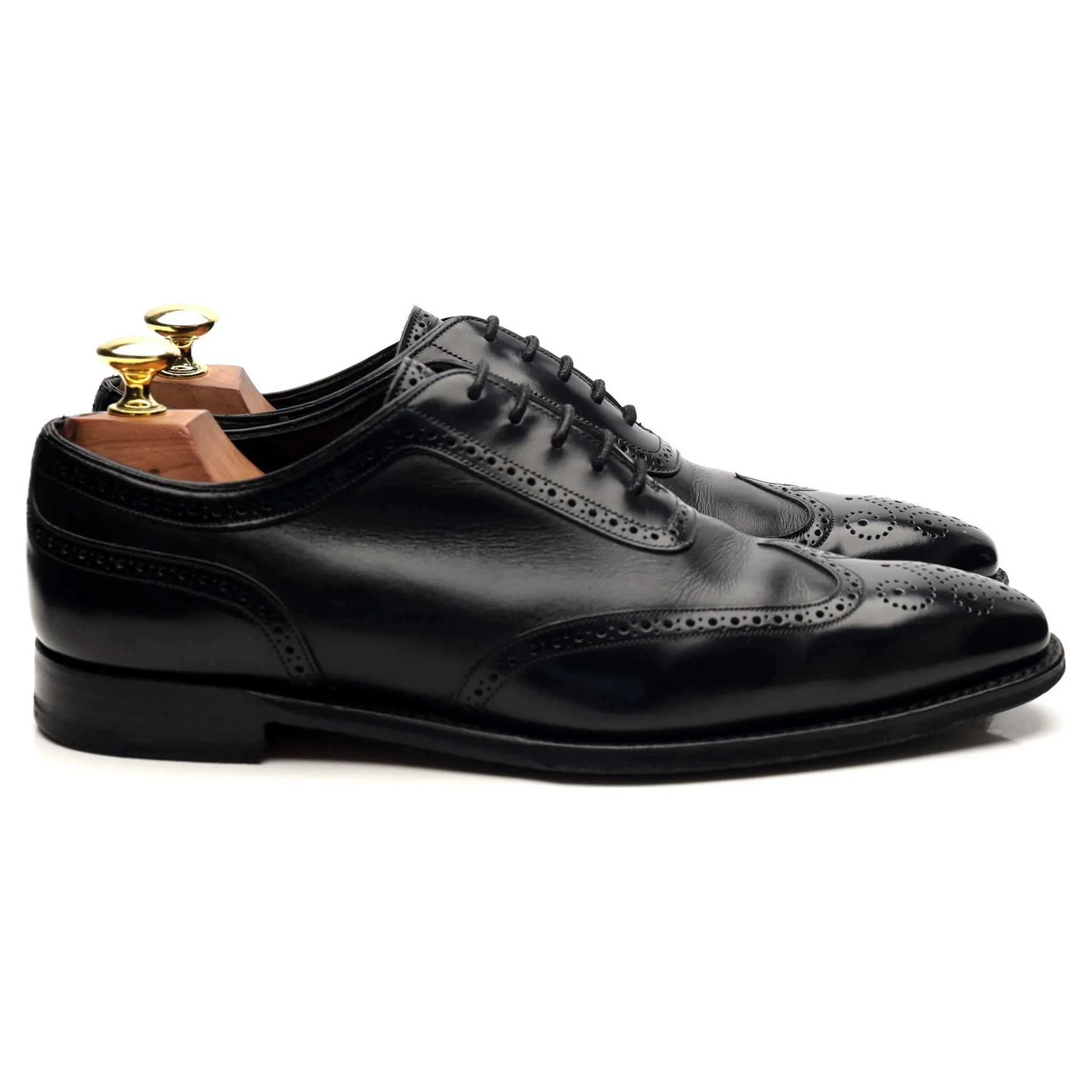 M&S Black Leather Oxford Brogues UK 7 F