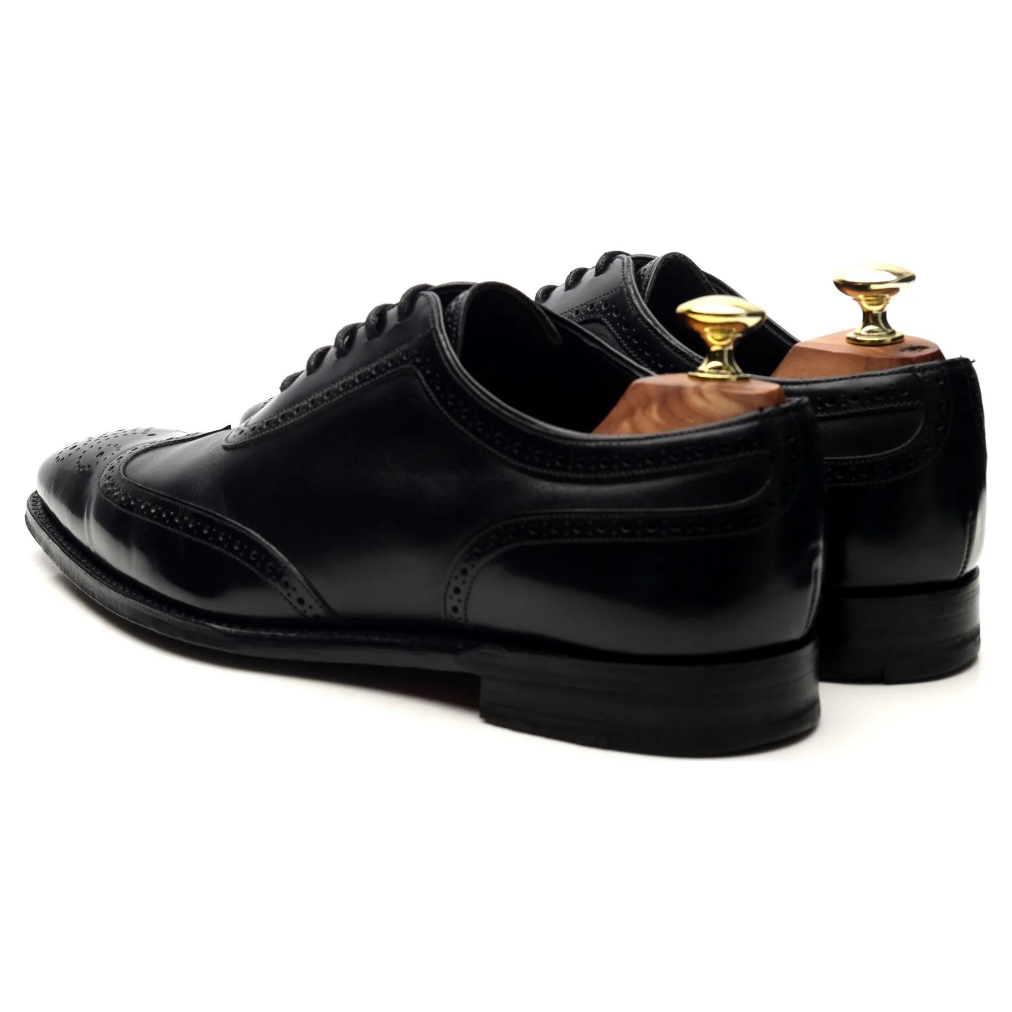 M&S Black Leather Oxford Brogues UK 7 F