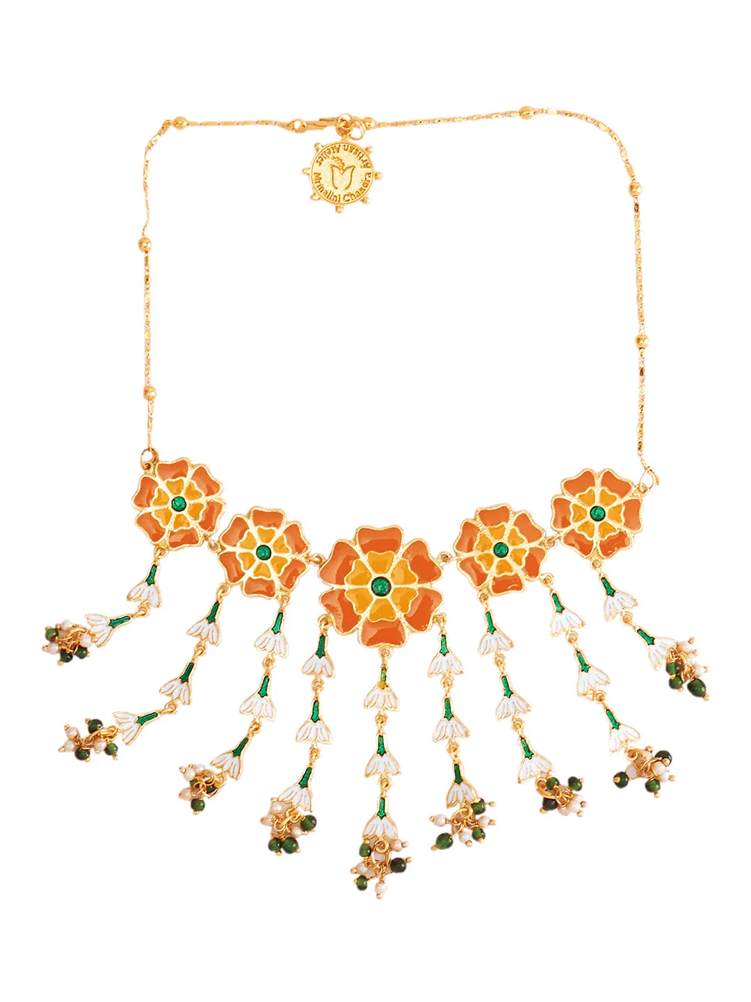 Marigold Jasmine Enamel Necklace