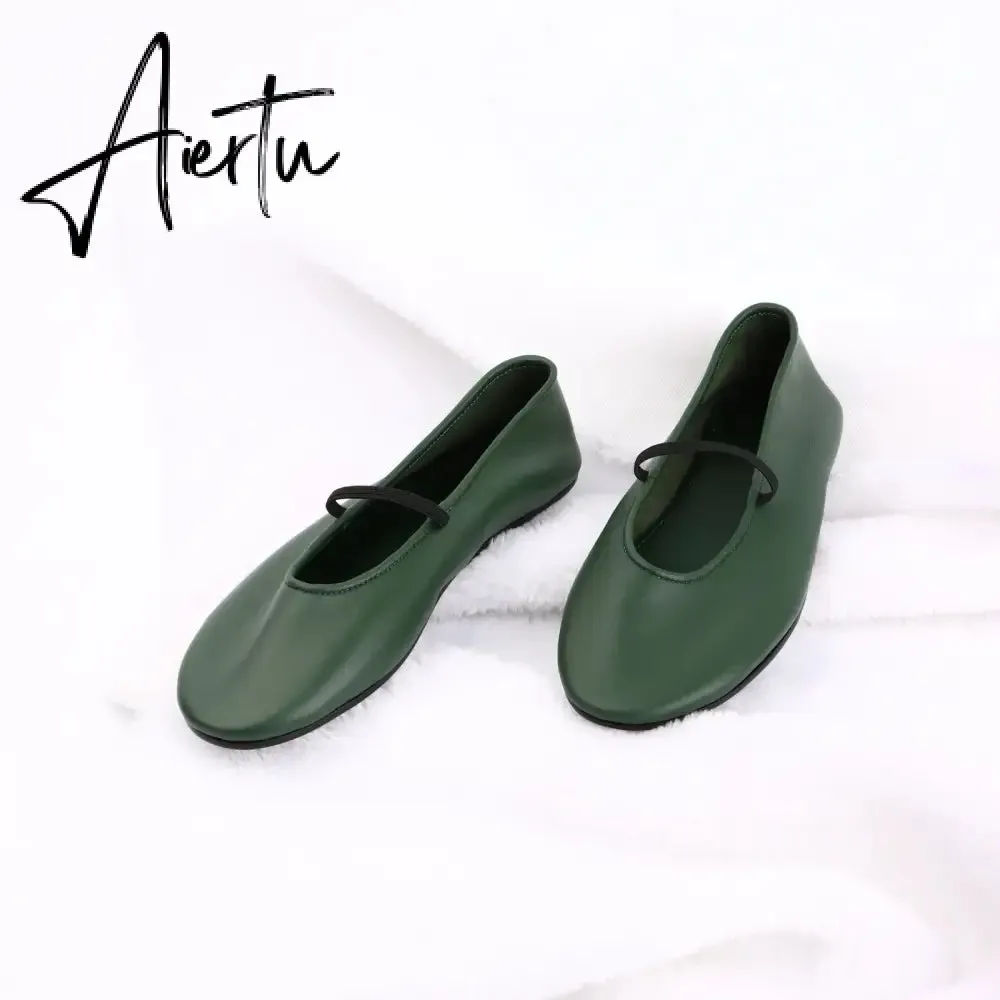 Mary Jane Comfortable Ballet flats Leather Black Slip Shoes For Women Shoes Red High Quality Shoes Woman Size 43