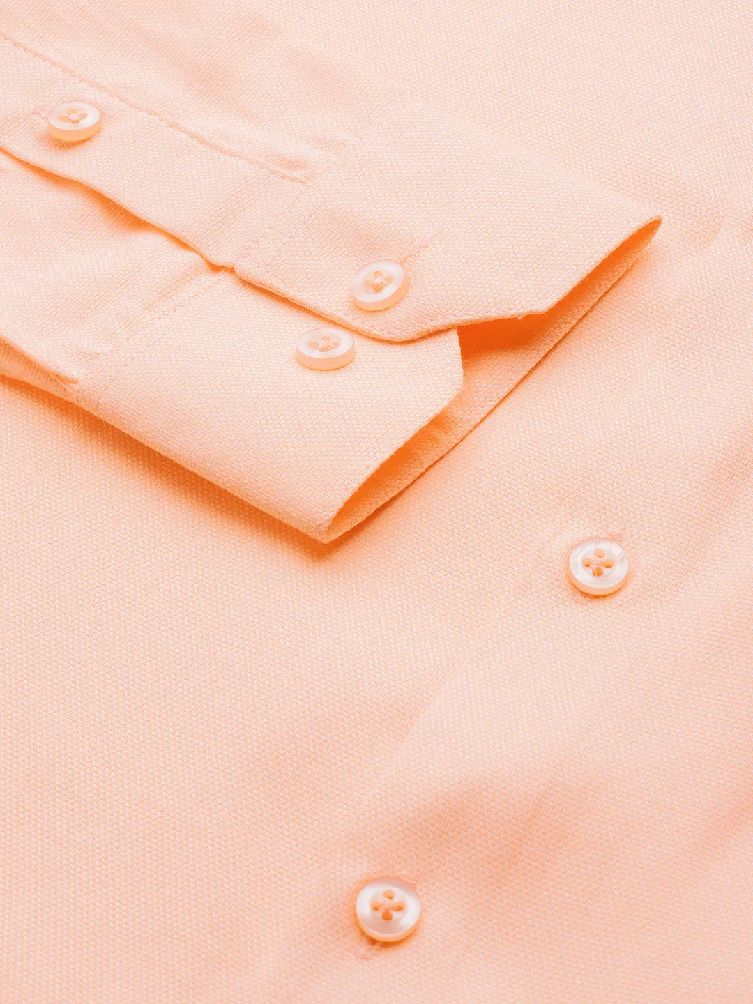 Men's Cotton Peach Self Design Classic Formal Shirt - Sojanya