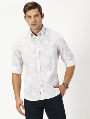 MEN'S PINK PRINT SLIM FIT SHIRT