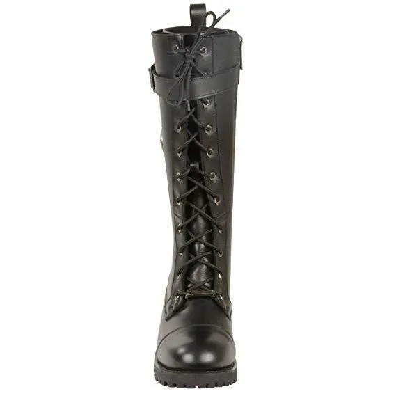 Milwaukee Leather Boots MBL9355 Women's 14in Lace to Toe High Rise Leather Boots with Calf Buckle