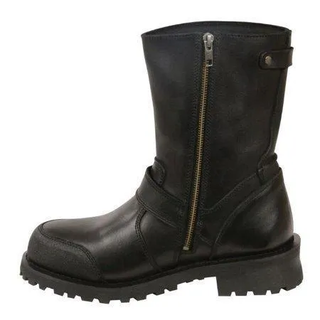 Milwaukee Leather Boots MBM9090  Men's Classic Black Engineer Boots with Abrasion Guard