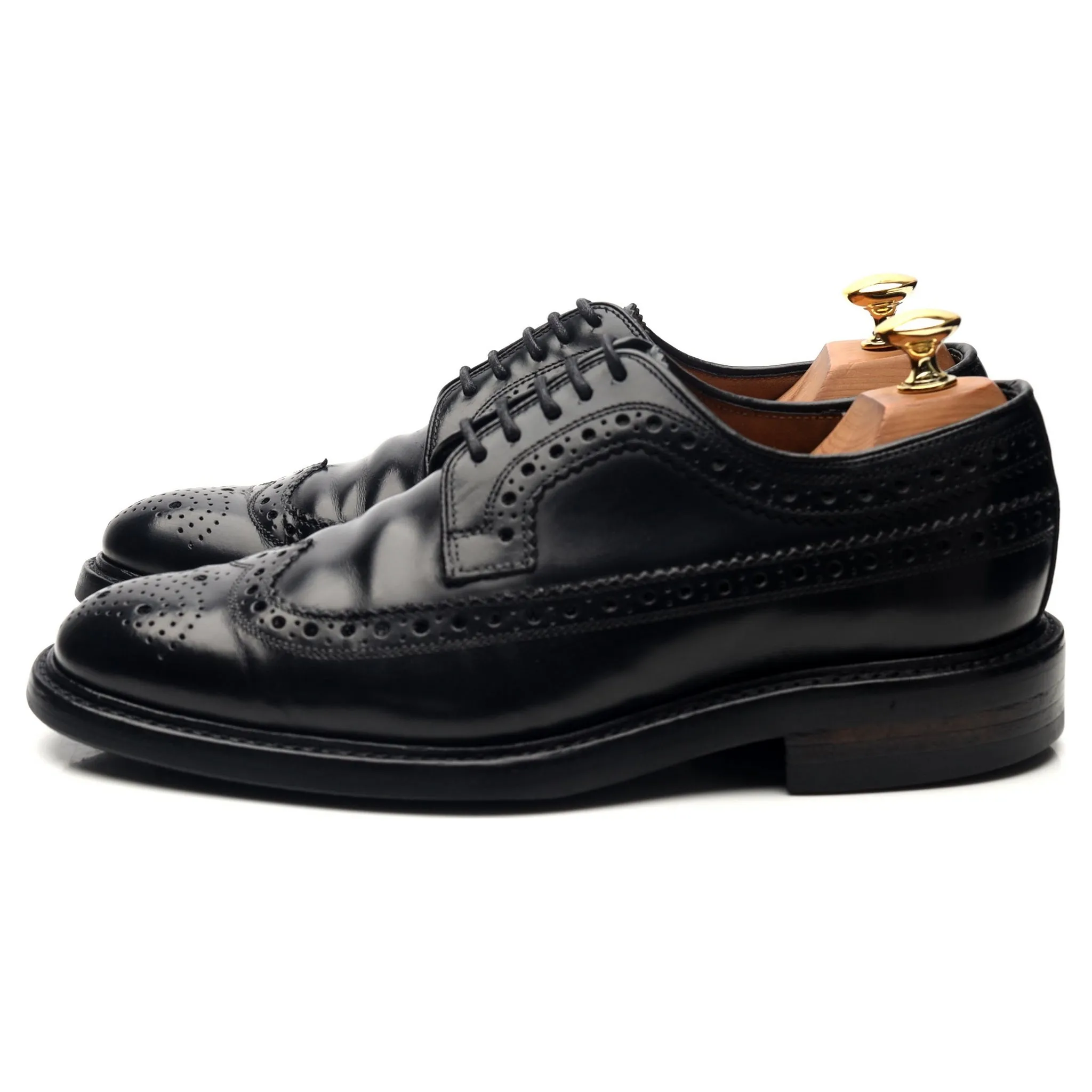 'ML096BLK' Black Leather Derby Brogues UK 6 F