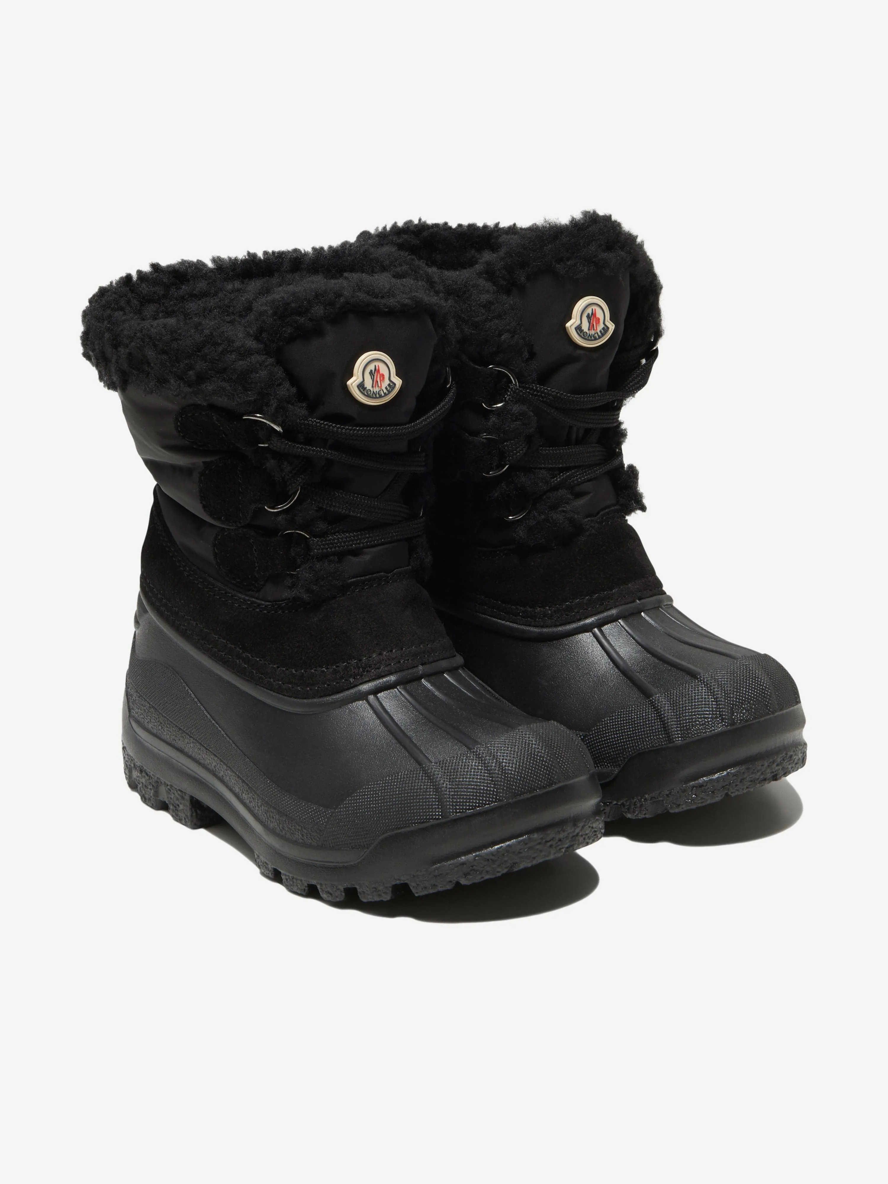 Moncler Enfant Moncler Suede & Nylon Boots