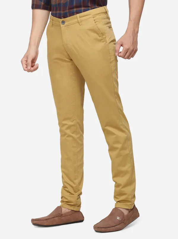 Mustured Solid Super Slim Fit Casual Trouser | Greenfibre