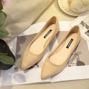 NAUSK New Women Suede Flats Fashion High Quality Basic Mixed Colors Pointy Toe Ballerina Ballet Flat Slip On Shoes