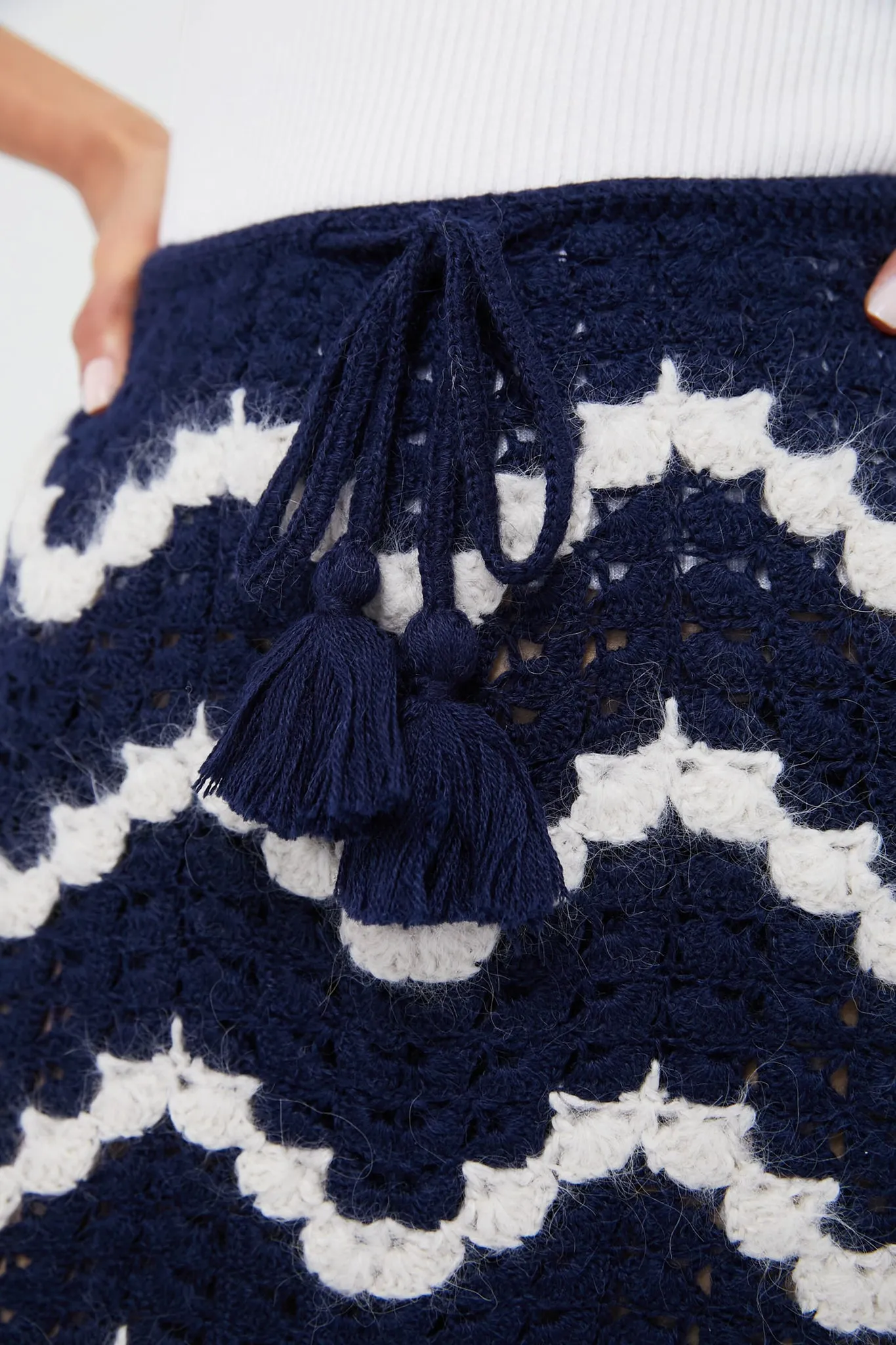 Navy and Ivory Safi Skirt