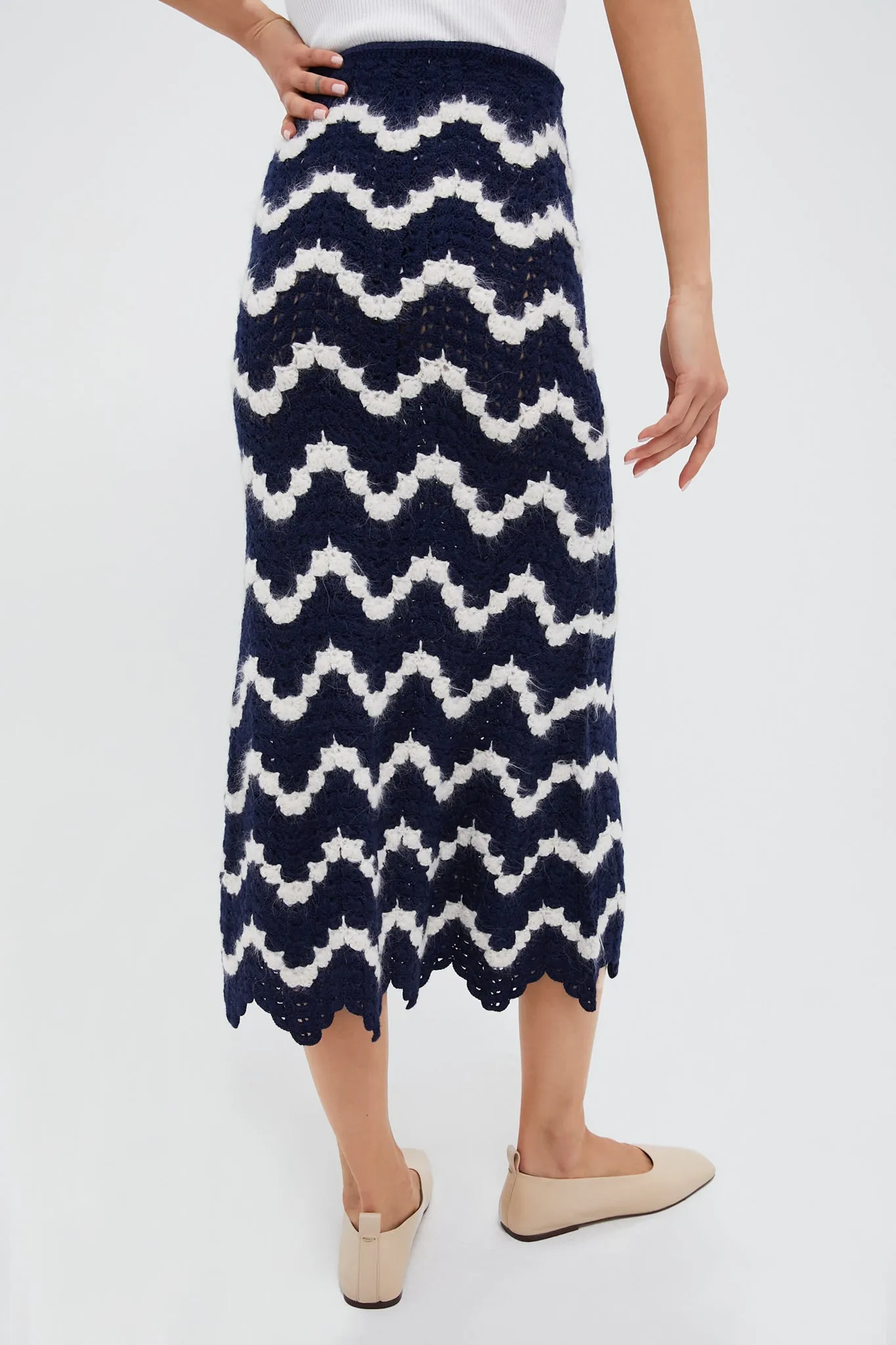 Navy and Ivory Safi Skirt