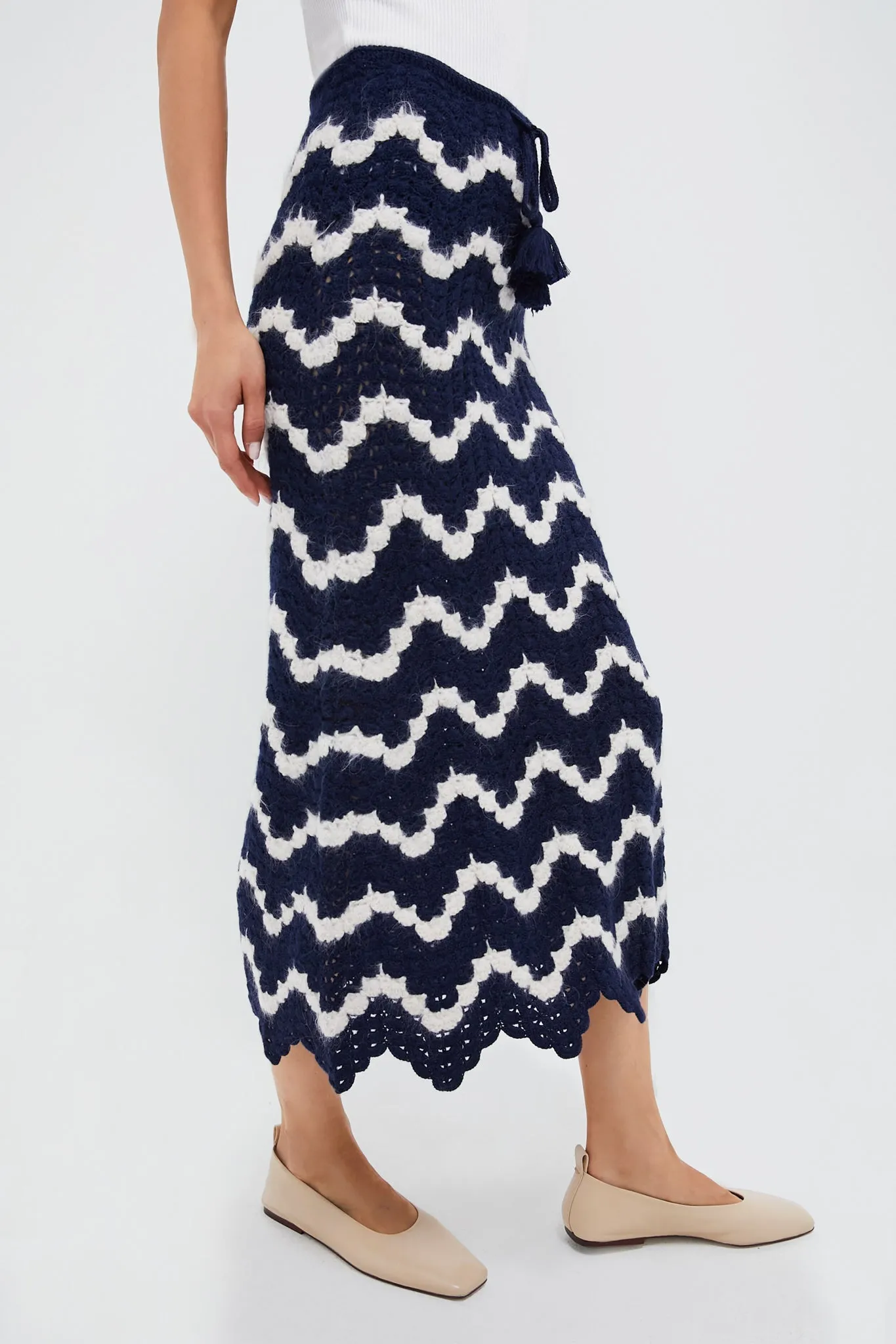 Navy and Ivory Safi Skirt