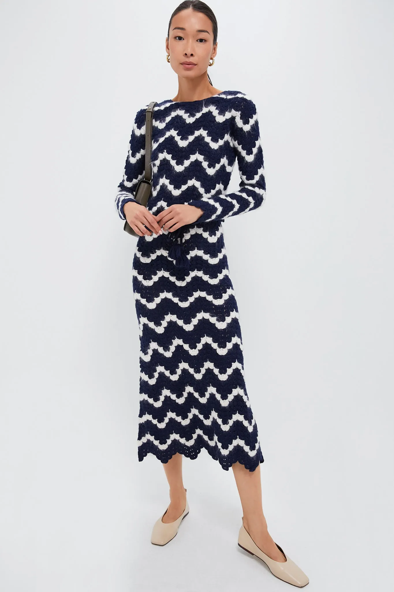 Navy and Ivory Safi Skirt