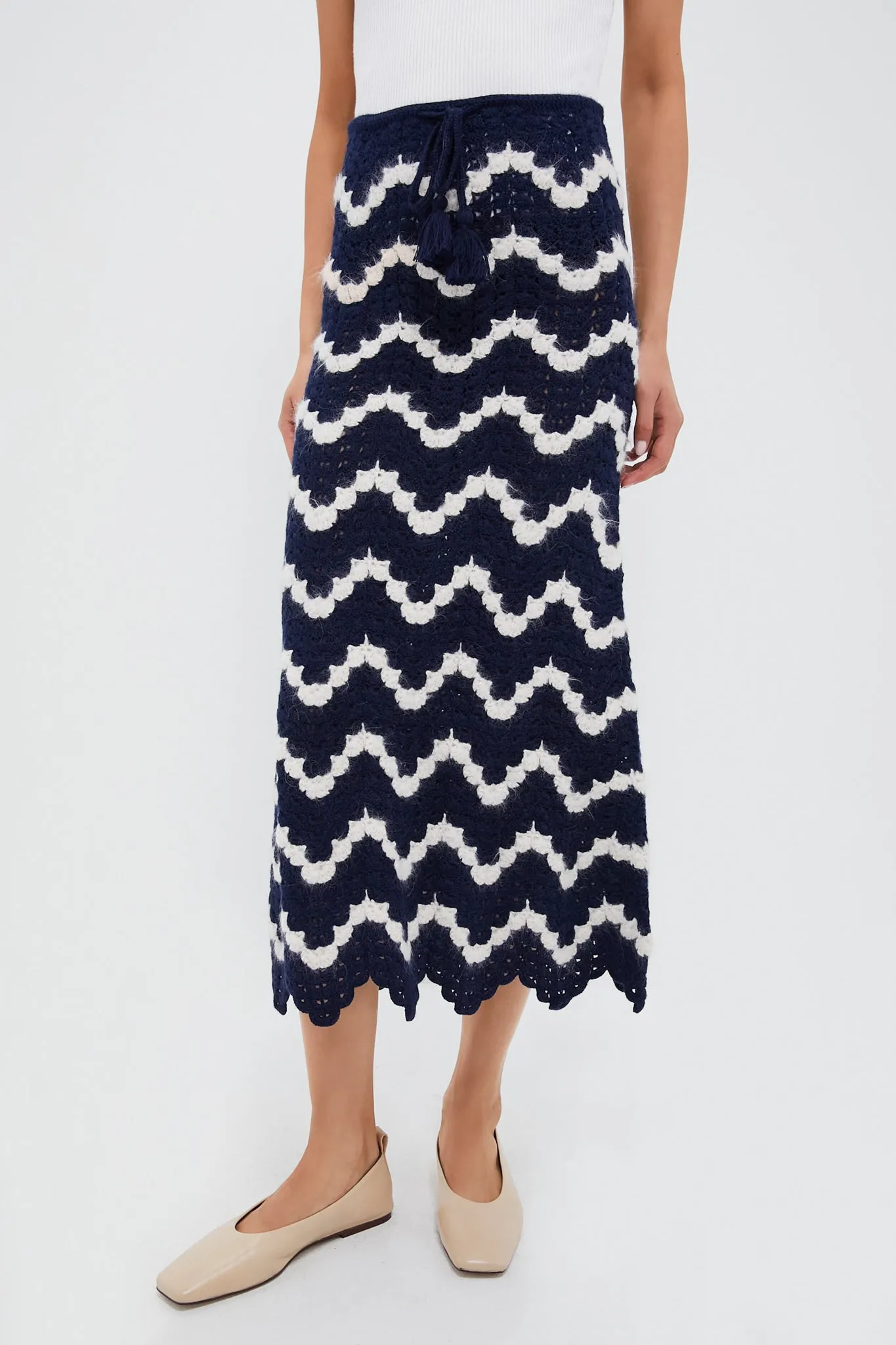 Navy and Ivory Safi Skirt