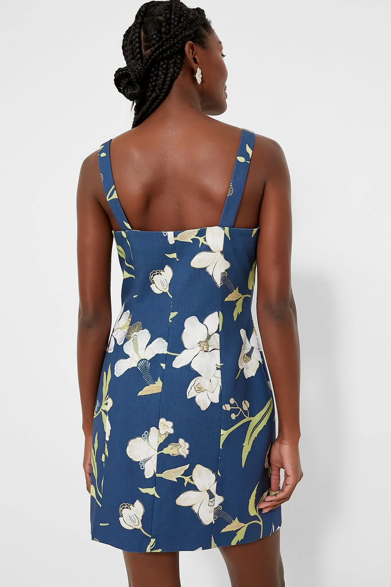 Navy Orchid High Neck Mini Dress