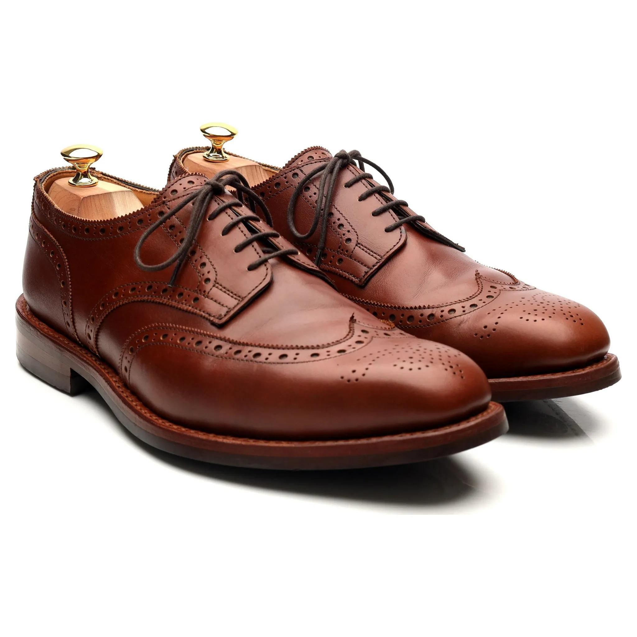 'Newbury' Tan Brown Leather Derby Brogues UK 11