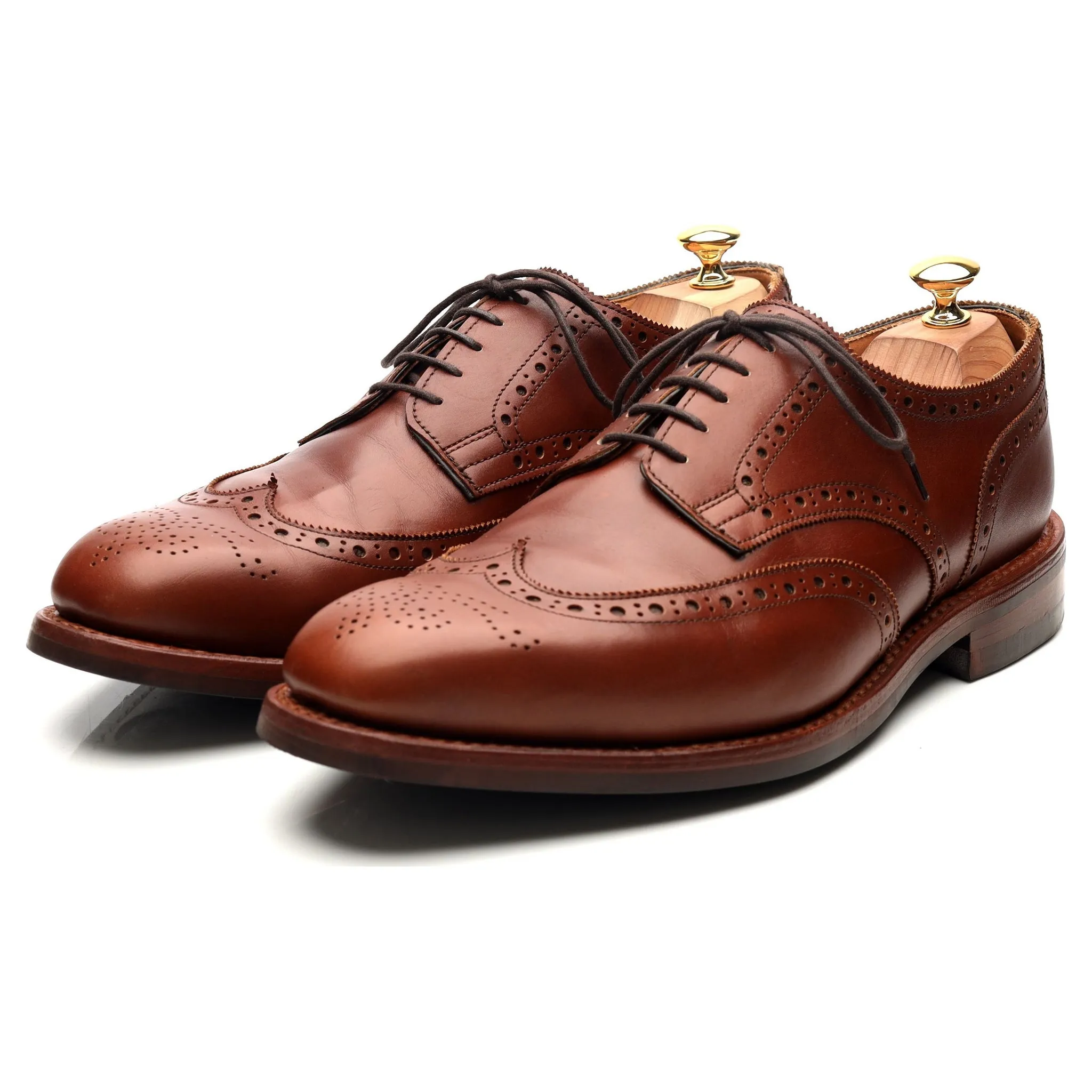 'Newbury' Tan Brown Leather Derby Brogues UK 11