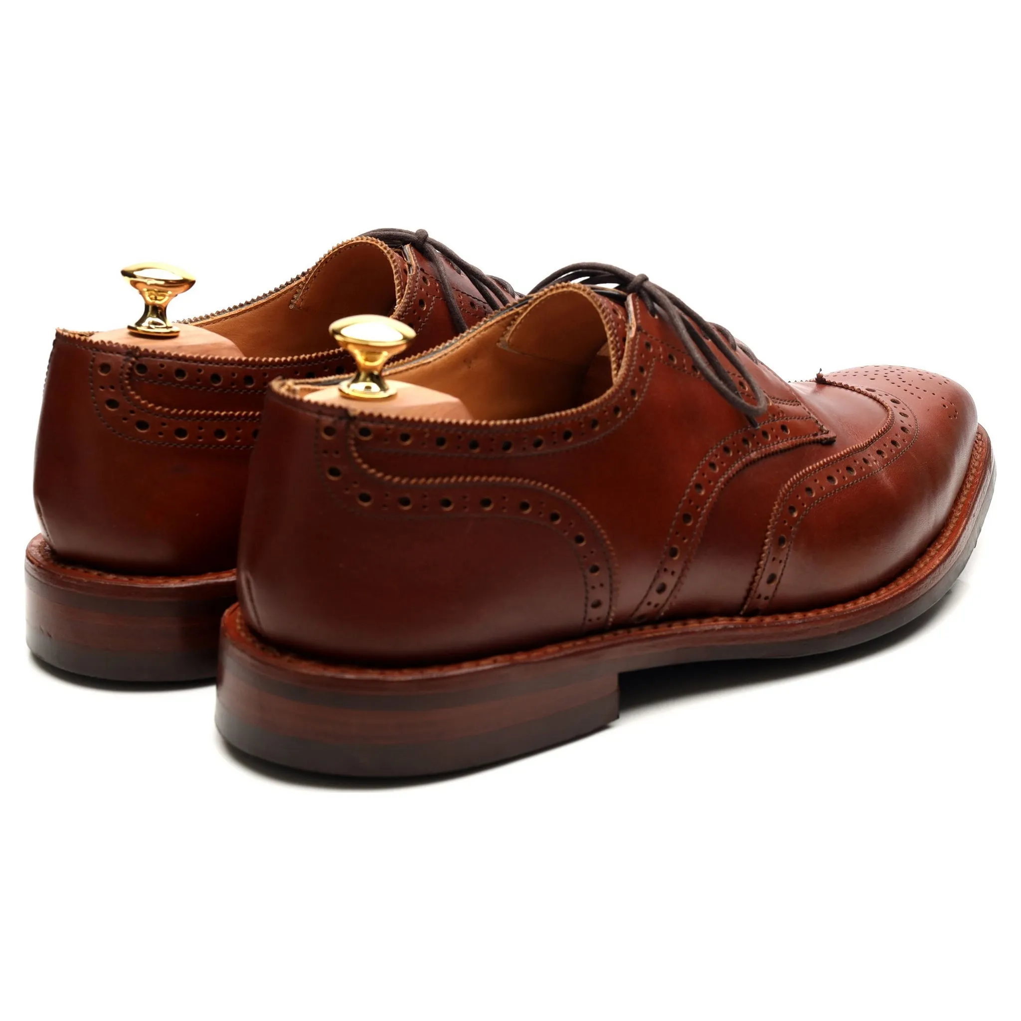 'Newbury' Tan Brown Leather Derby Brogues UK 11