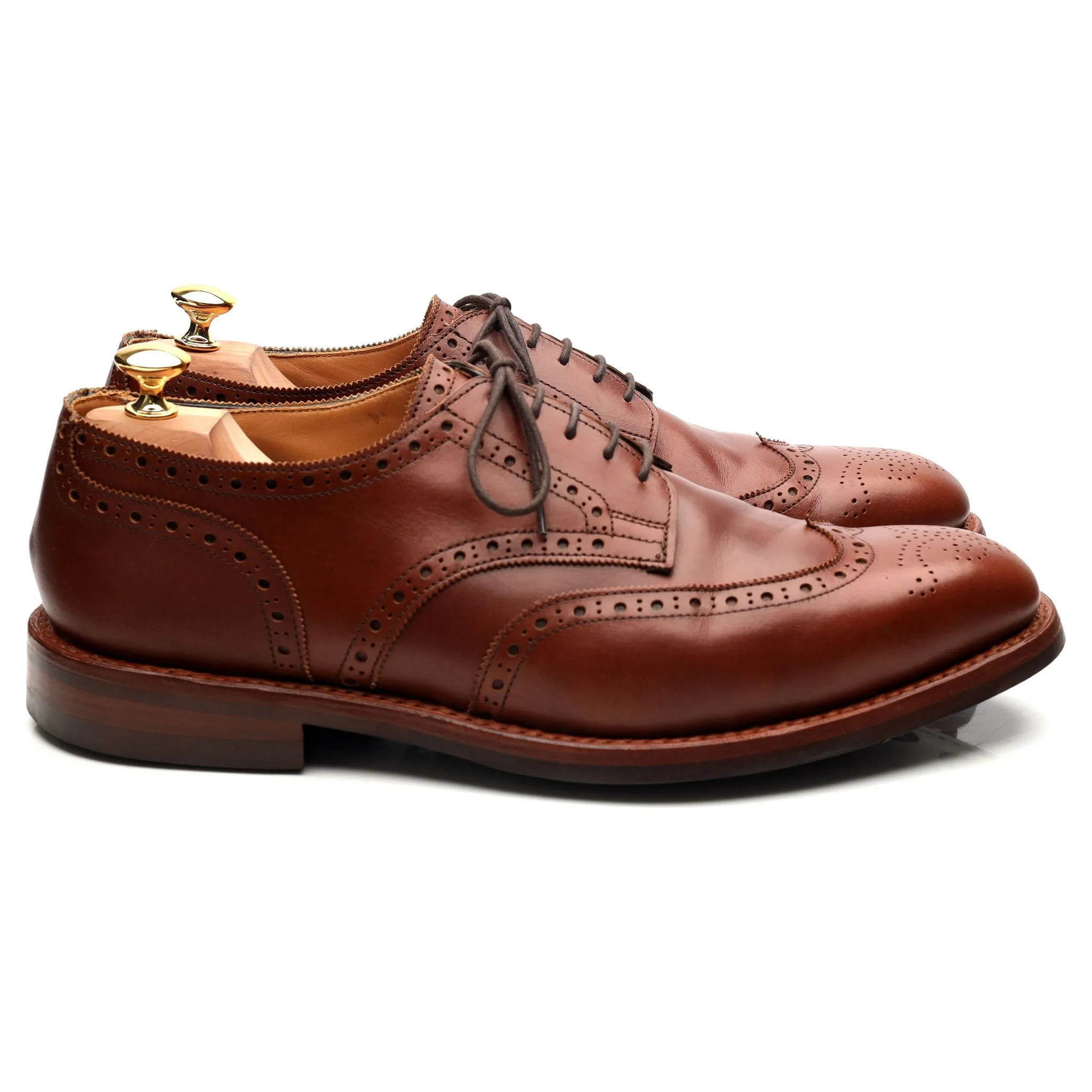 'Newbury' Tan Brown Leather Derby Brogues UK 11