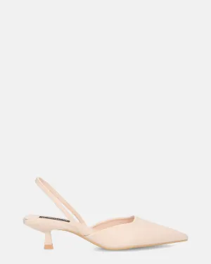 NIEVES - scarpe beige slingback con tacco kitten