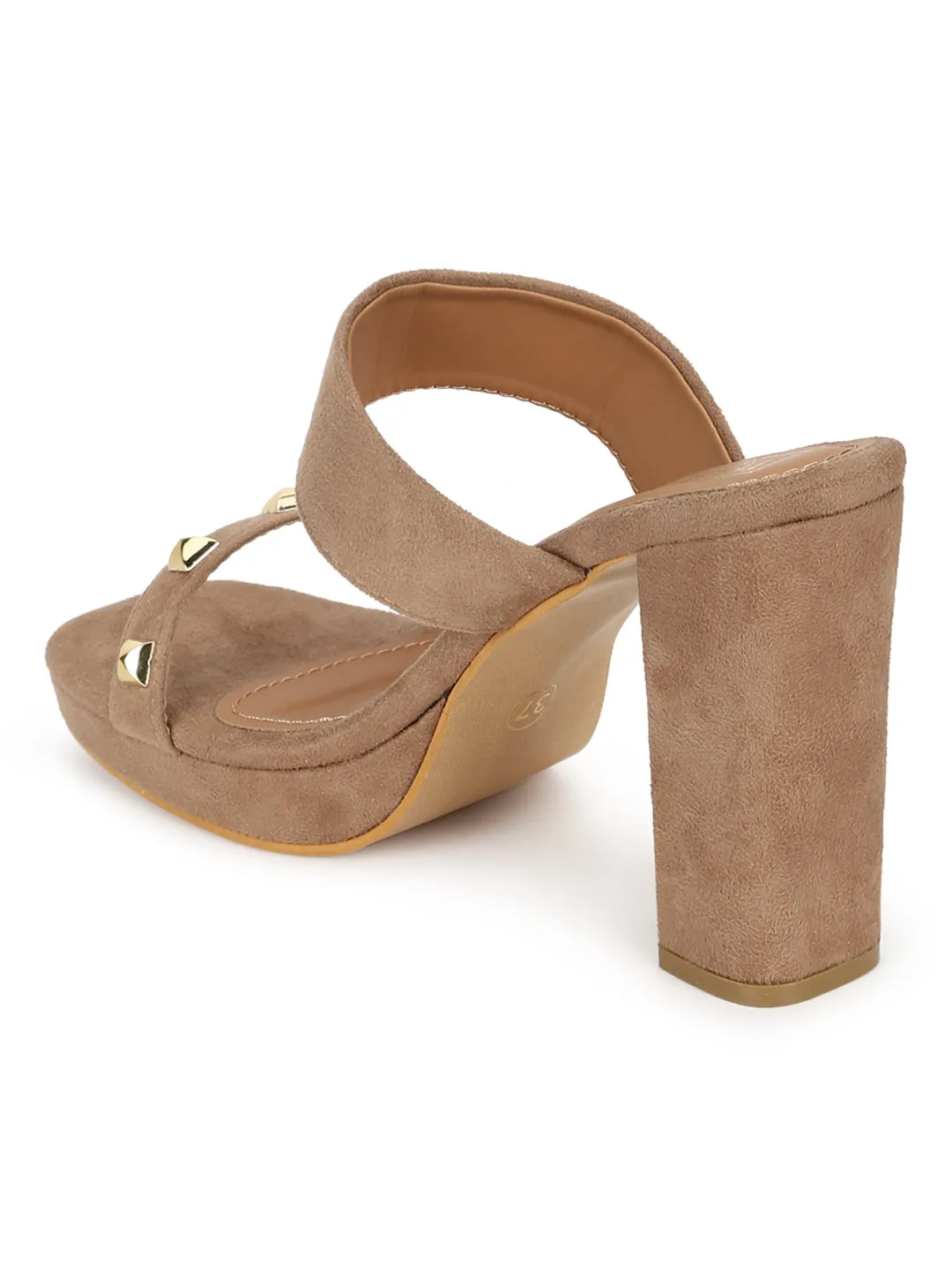 Nude Suede Studded High Heel Mules (TC-SLC-LK710-NUD)