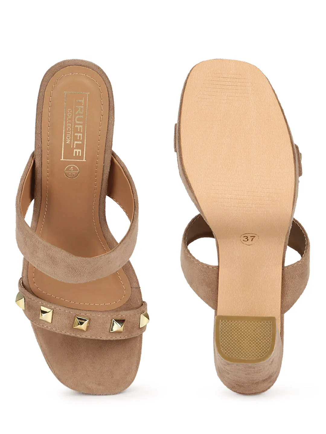 Nude Suede Studded High Heel Mules (TC-SLC-LK710-NUD)