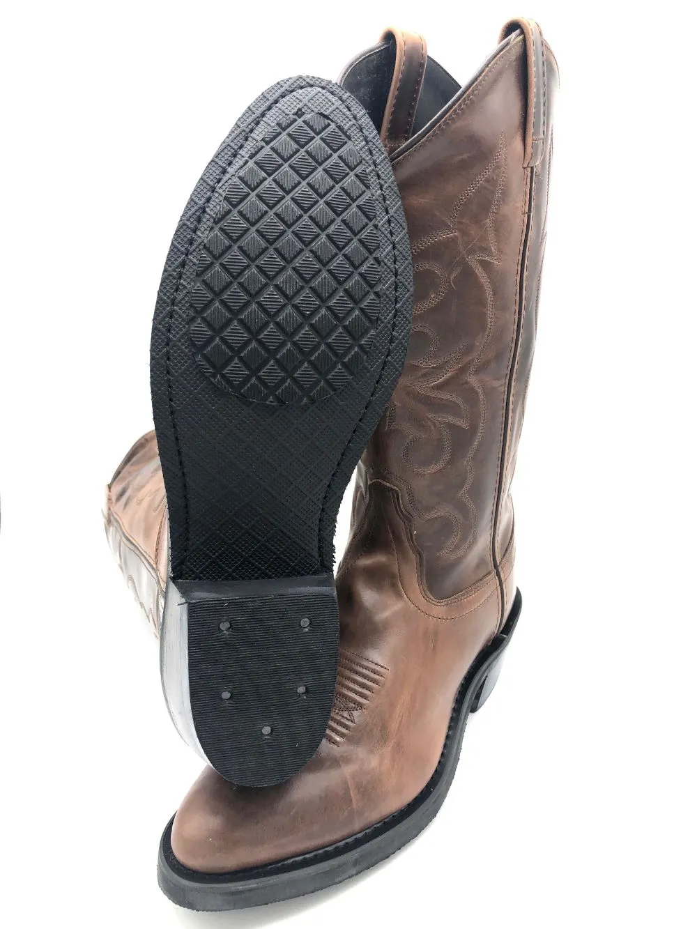 'Old West' Men's 13" Western Narrow Round Toe - Brown