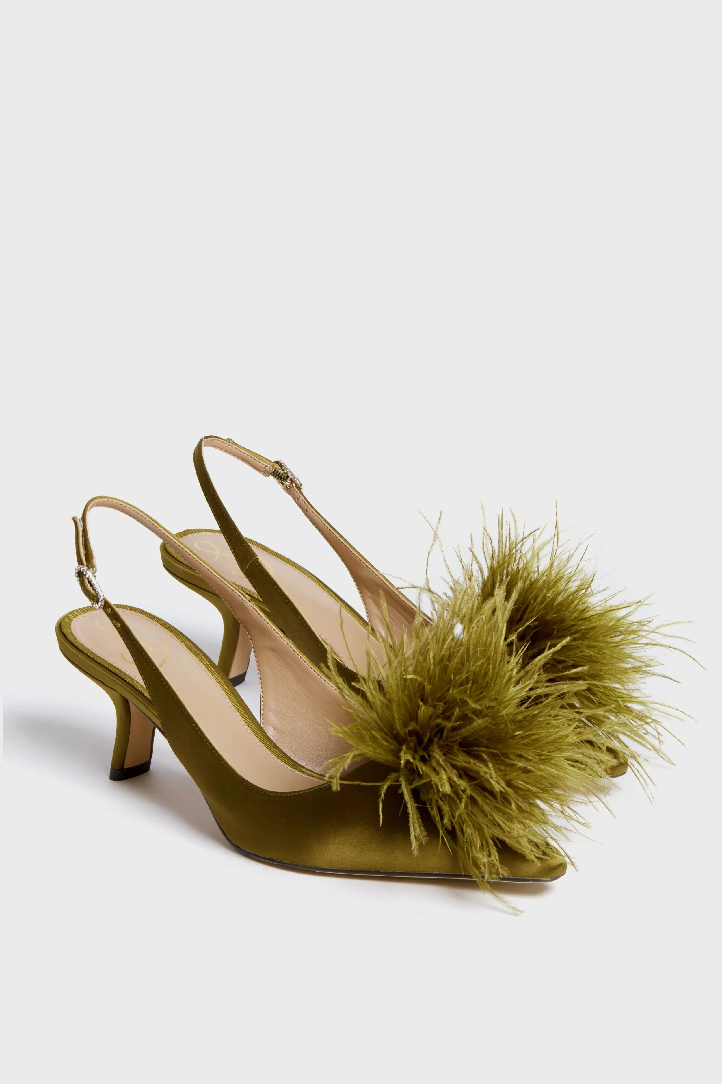 Olive Bianka Feather Heels