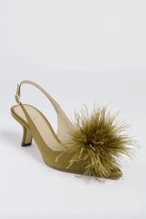 Olive Bianka Feather Heels