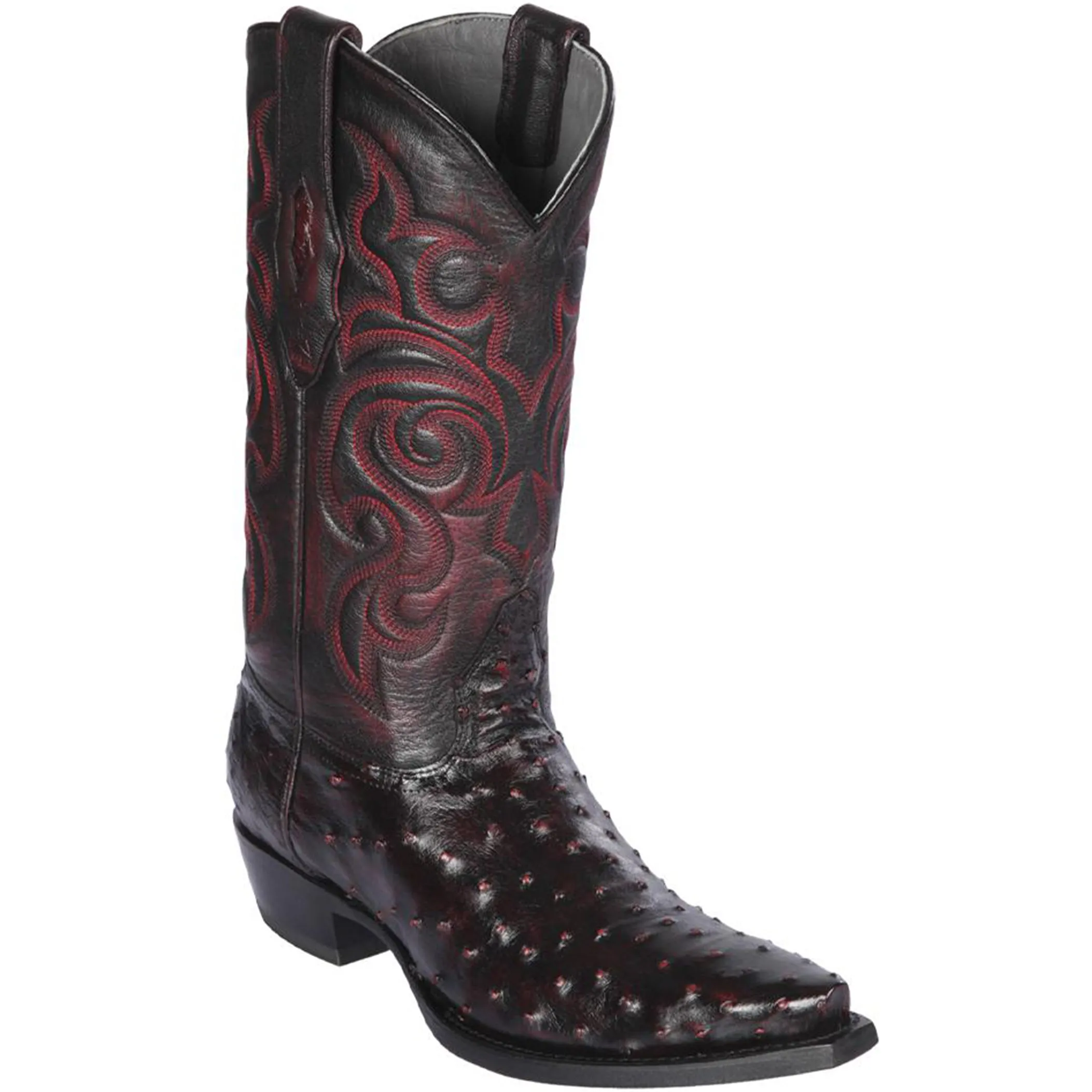 Ostrich Western Boots Black Cherry