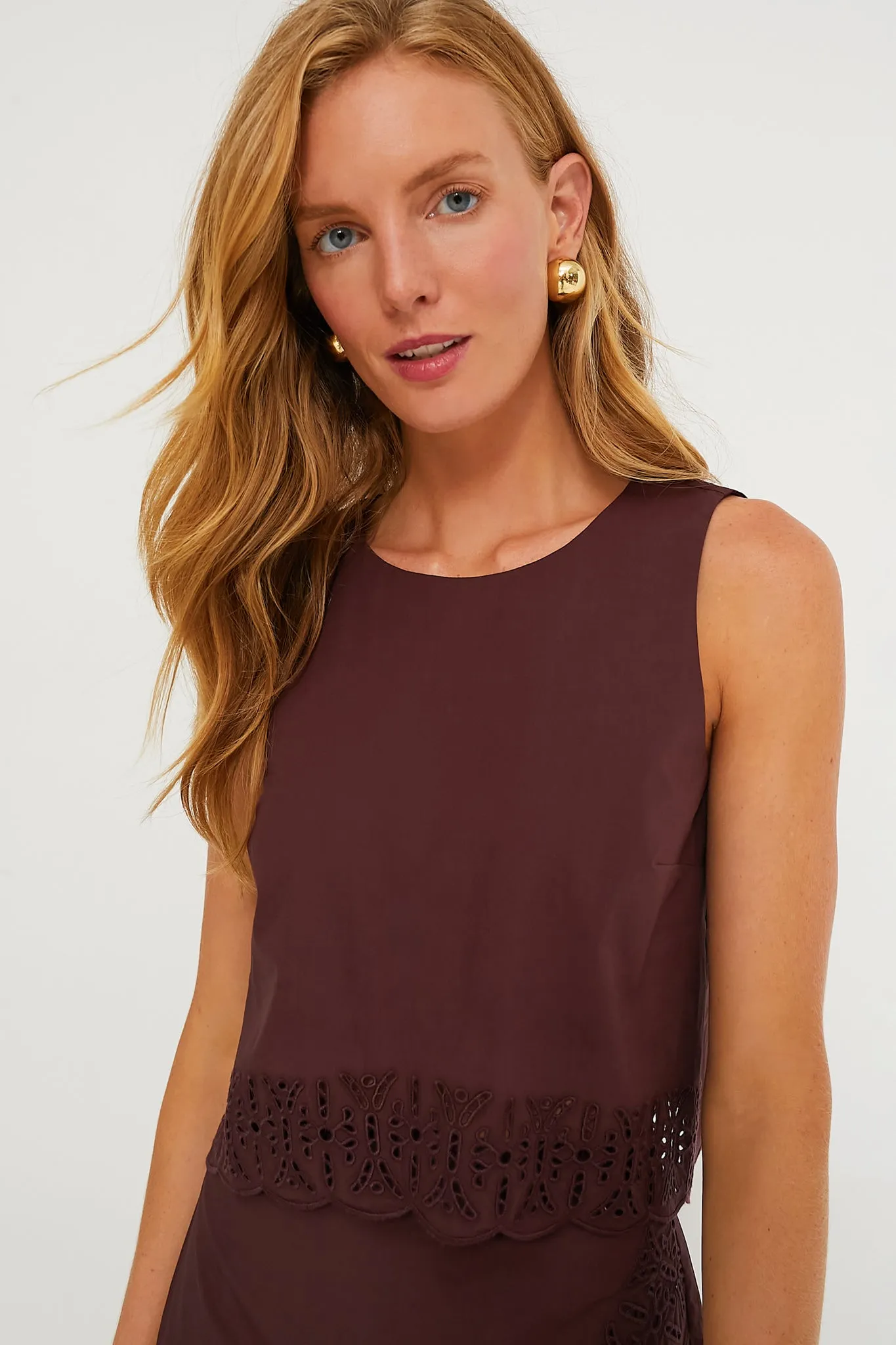 Oxblood Eyelet Laurie Top