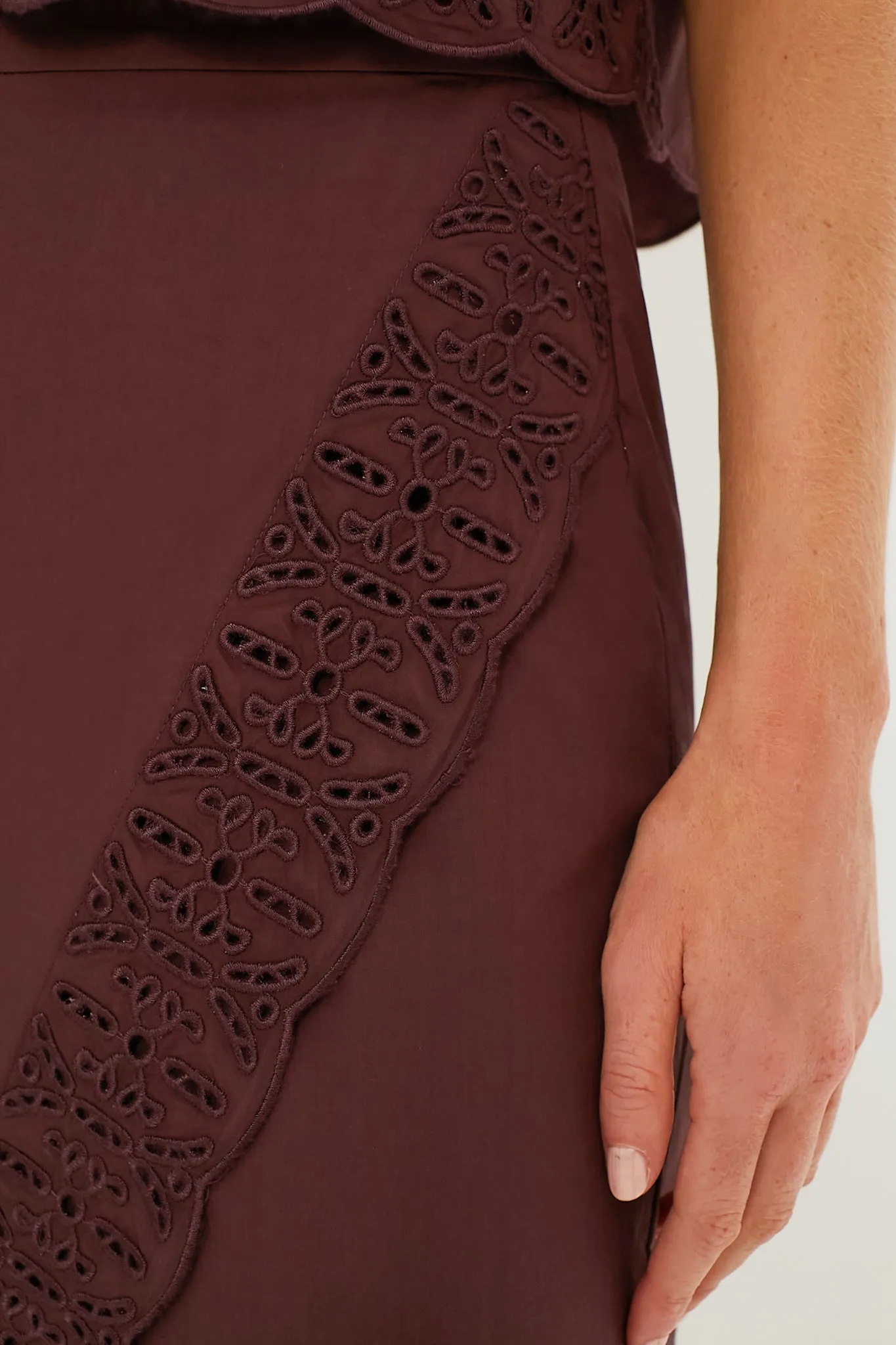 Oxblood Eyelet Laurie Top