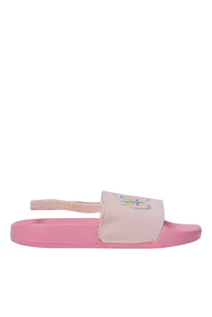 Pale Pink Butterfly Slide Girls Flip Flop