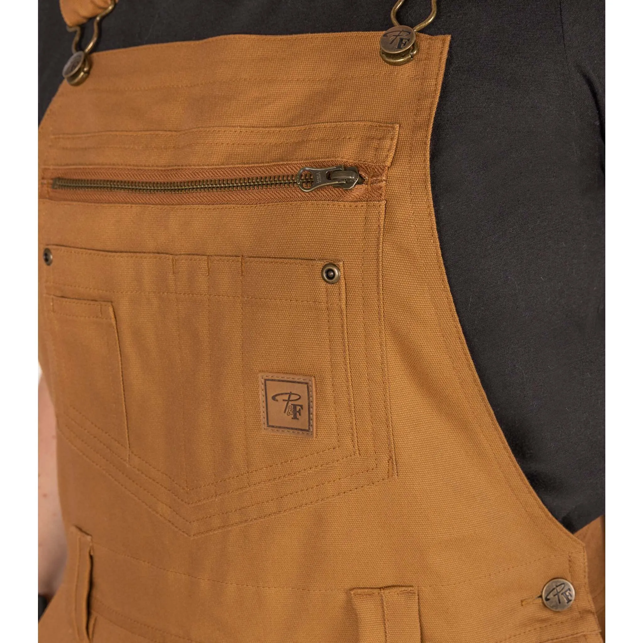 P&F 801 Stretch Duck Overalls - Heavy-Duty, Water-Repellent, Adjustable Work Overalls with Knee Pad Pockets, 3M Reflective Stripes | Size: XS - 3XL