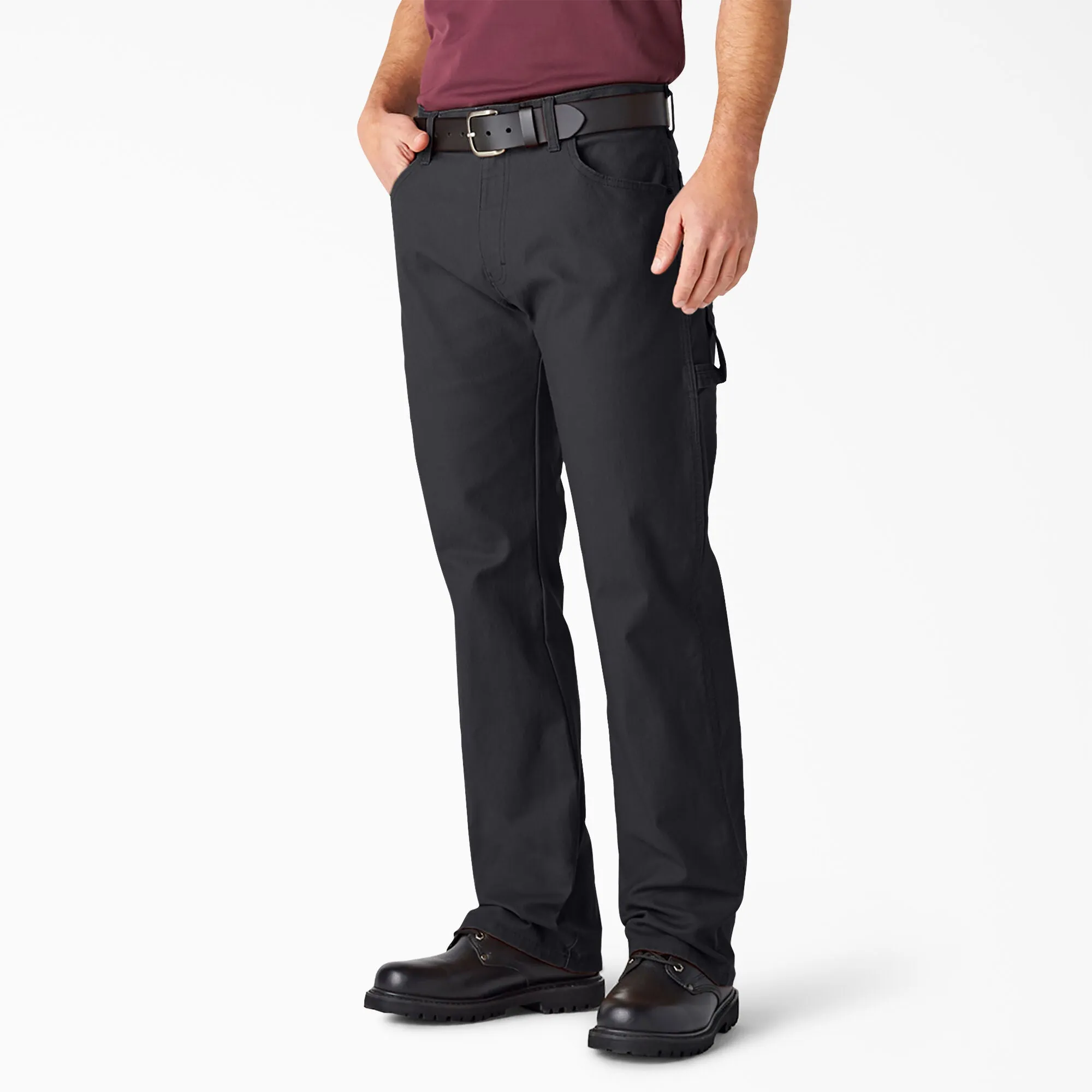 Pants - Dickies Relaxed Fit Heavyweight Duck Carpenter Pants, Rinsed Black, 1939RBK