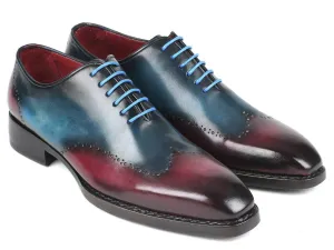 Paul Parkman Goodyear Welted Wingtip Oxfords Blue & Purple (ID#081-BPX)