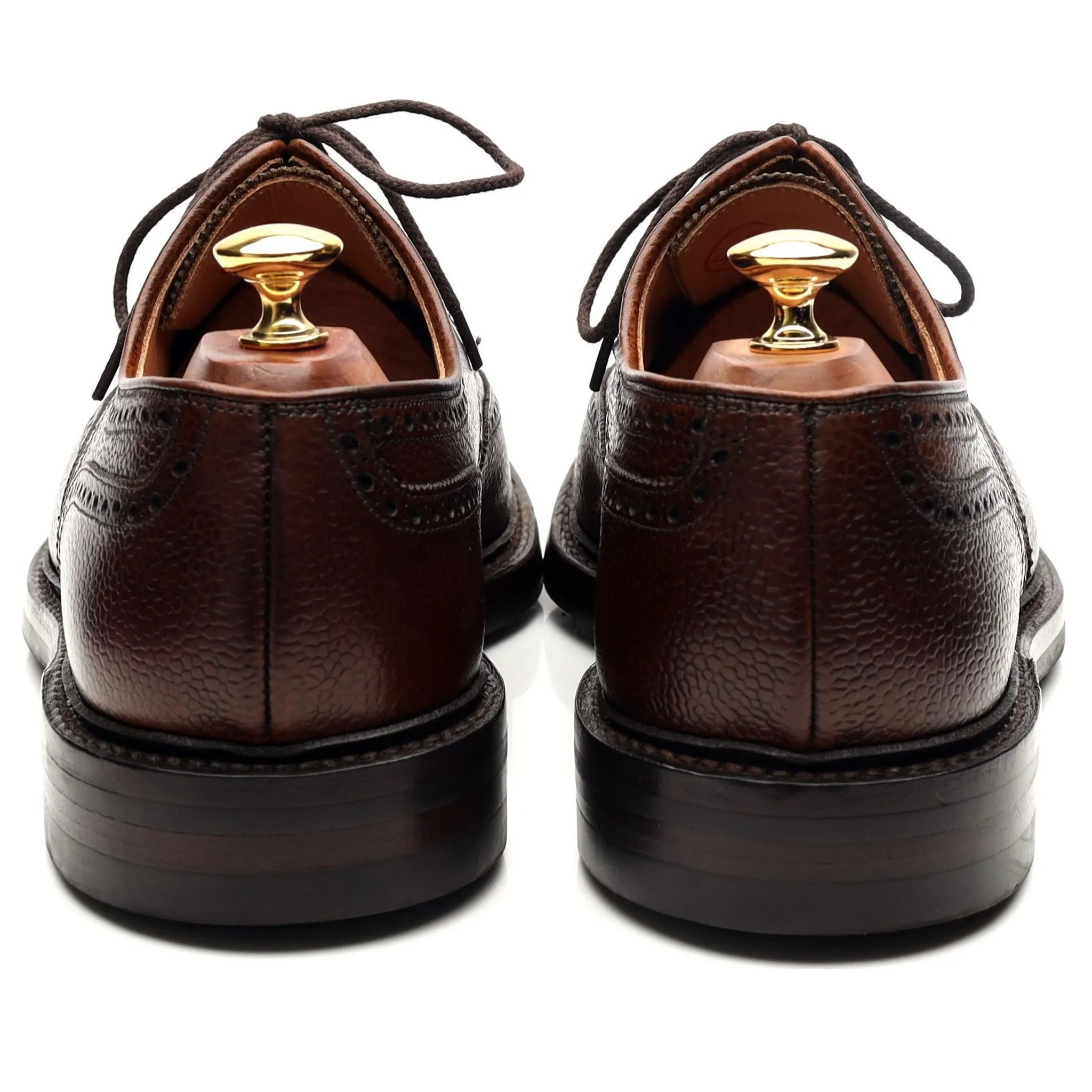 'Pembroke' Dark Brown Leather Derby Brogues UK 9.5 E